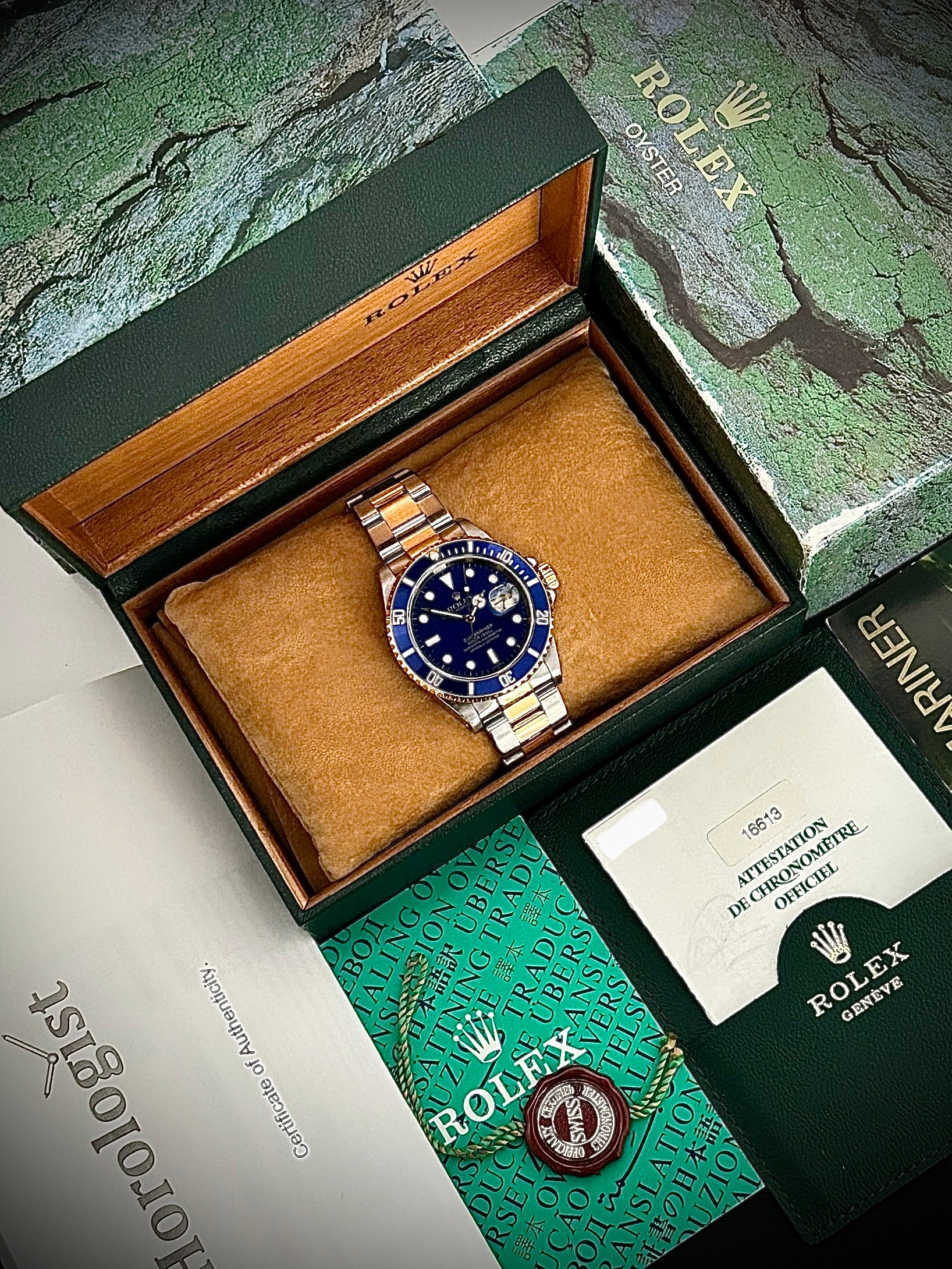 1999 ROLEX SUBMARINER DATE “BLUESY”, SWISS ONLY, FULL SET, INC GST