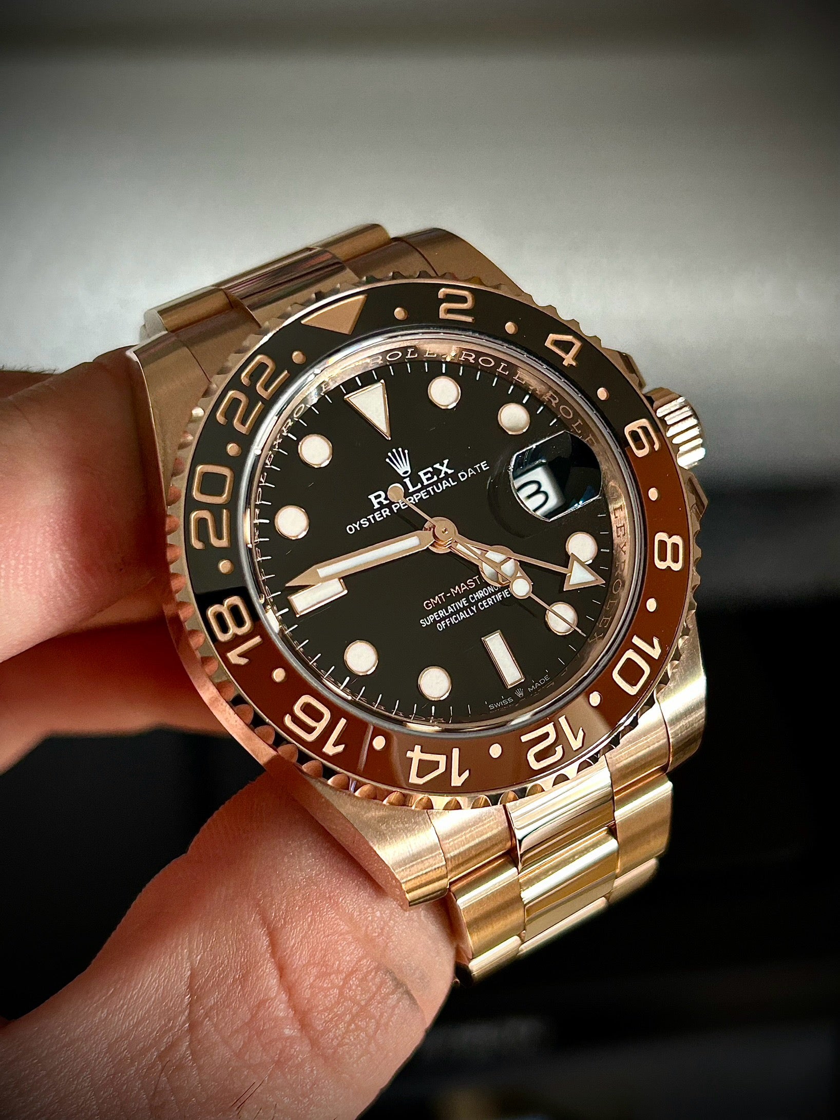 2023 ROLEX GMT MASTER II, ROOTBEER, 126715CHNR, FULL SET, INC GST