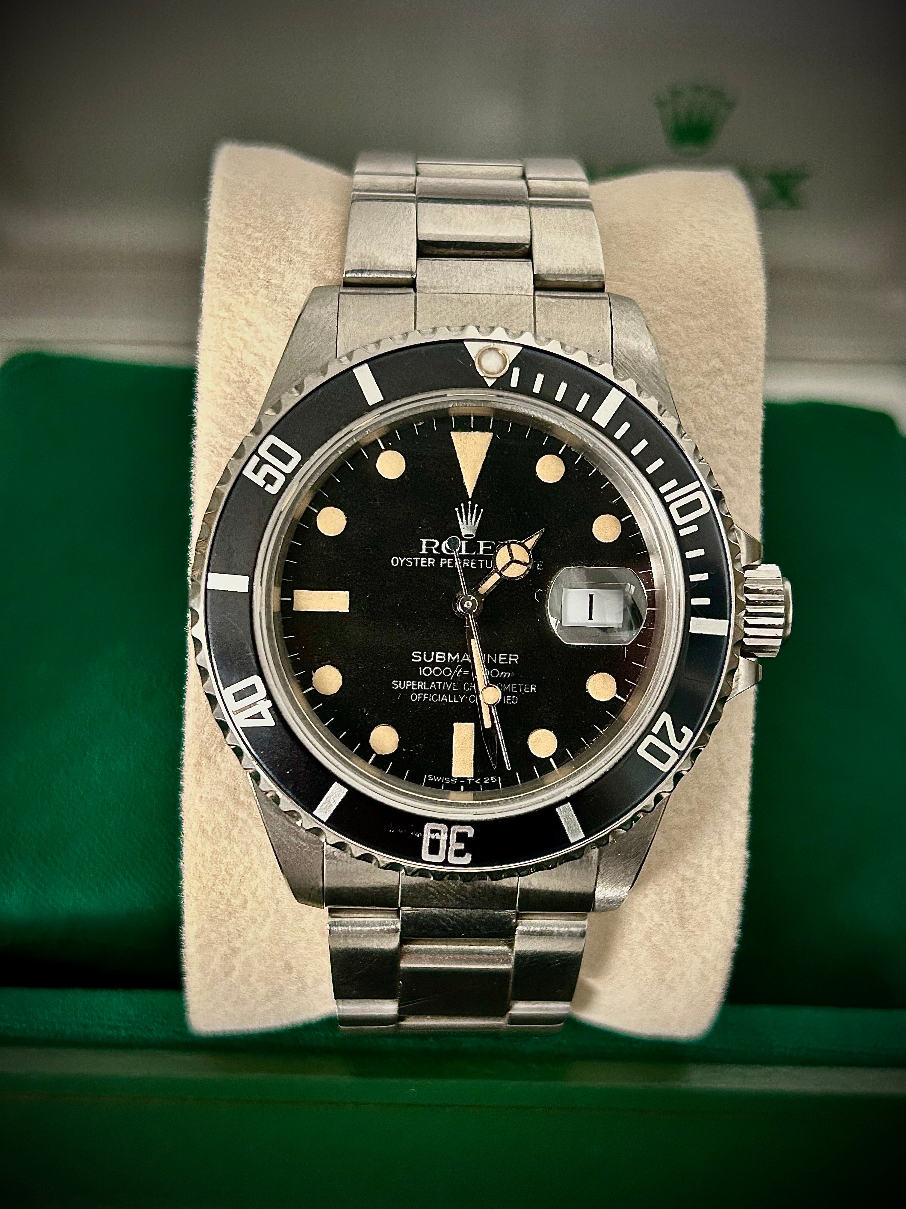 1980s ROLEX SUBMARINER DATE PUMPKIN PATINA MATTE DIAL, 16800, INC GST