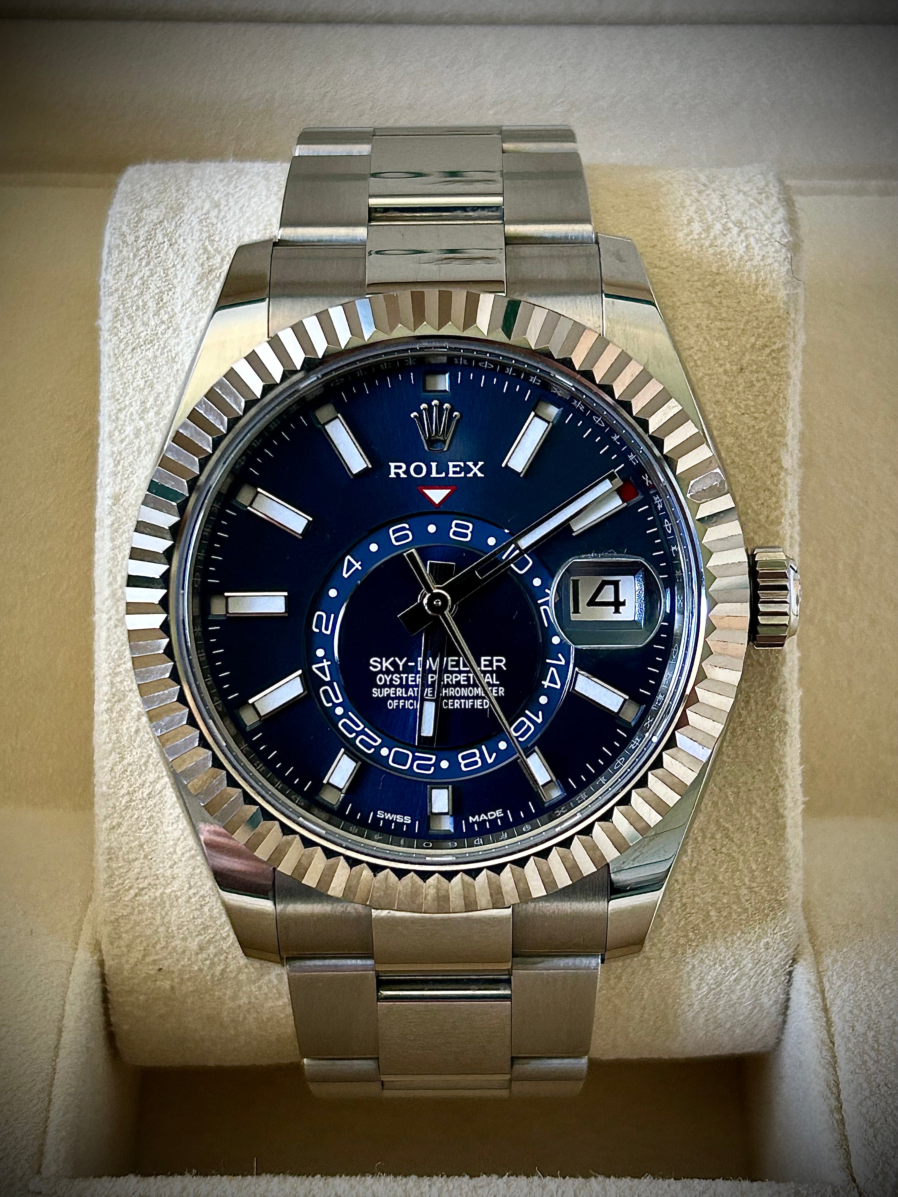 2020 ROLEX SKY DWELLER, BLUE DIAL, OYSTER, 326934, FULL SET, INC GST