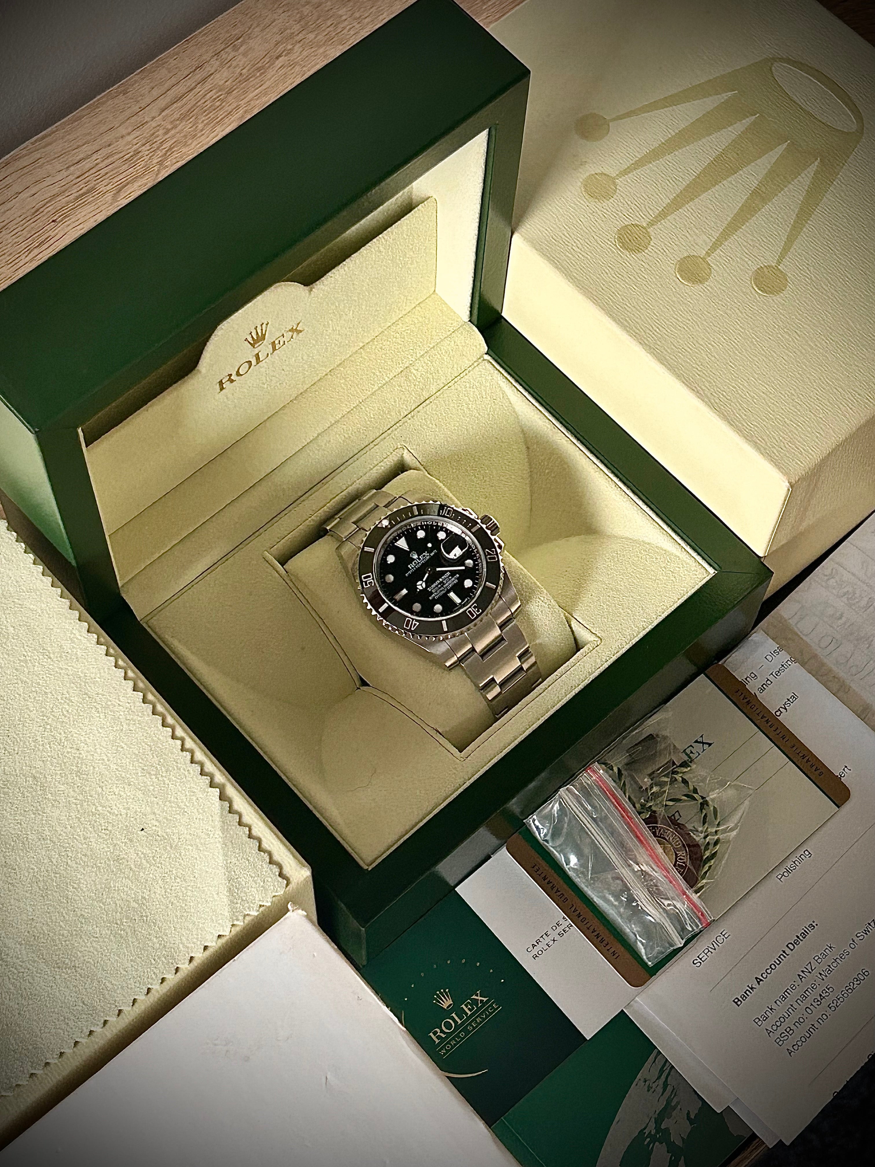 2016 ROLEX SUBMARINER DATE 116610LN, BOX AND PAPERS, WITH RSC, INC GST