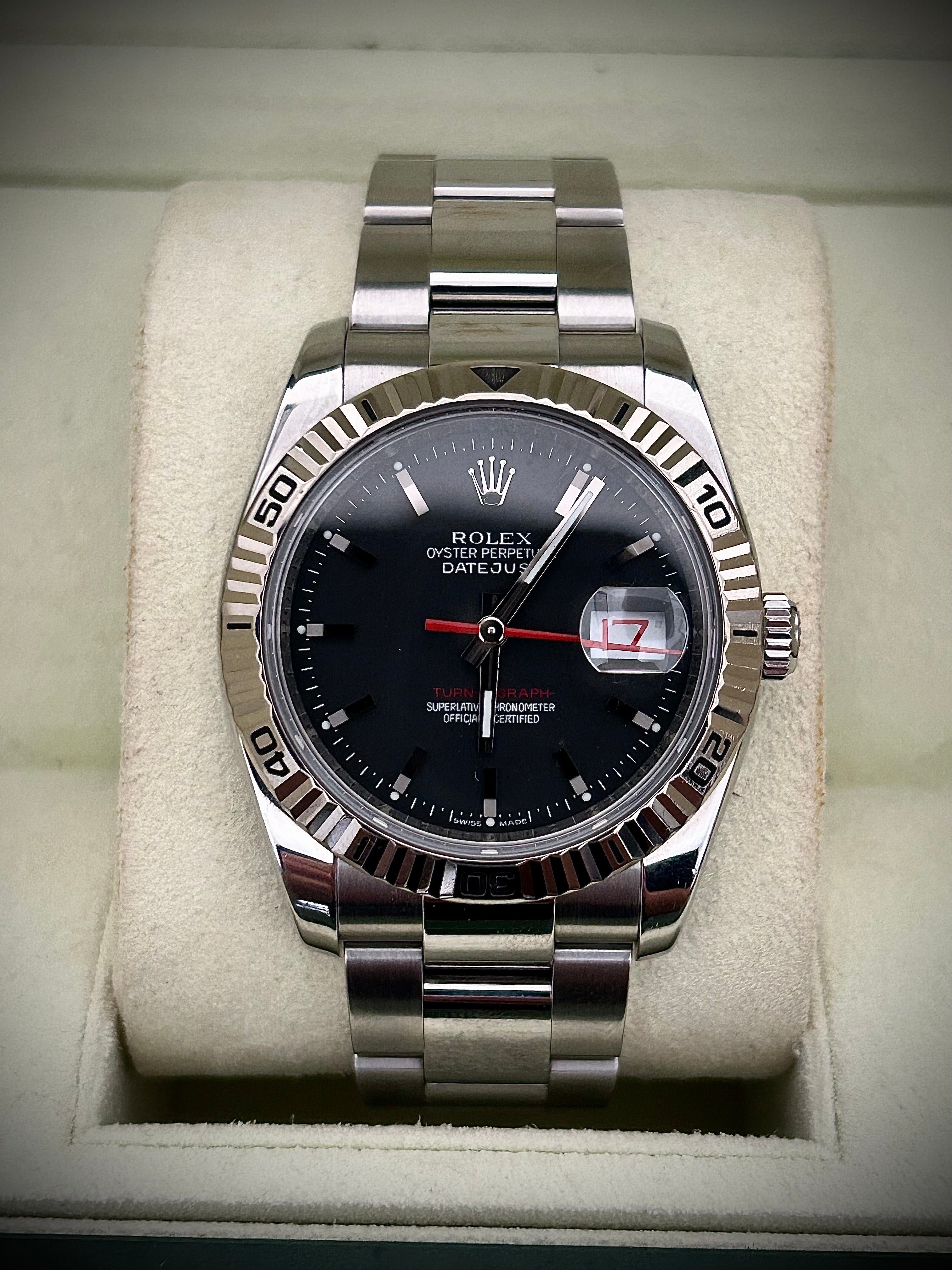 2007 ROLEX DATEJUST TURN-O-GRAPH, 116264, “THUNDERBIRD”, BOX AND AUTHENTICITY CERT, INC GST