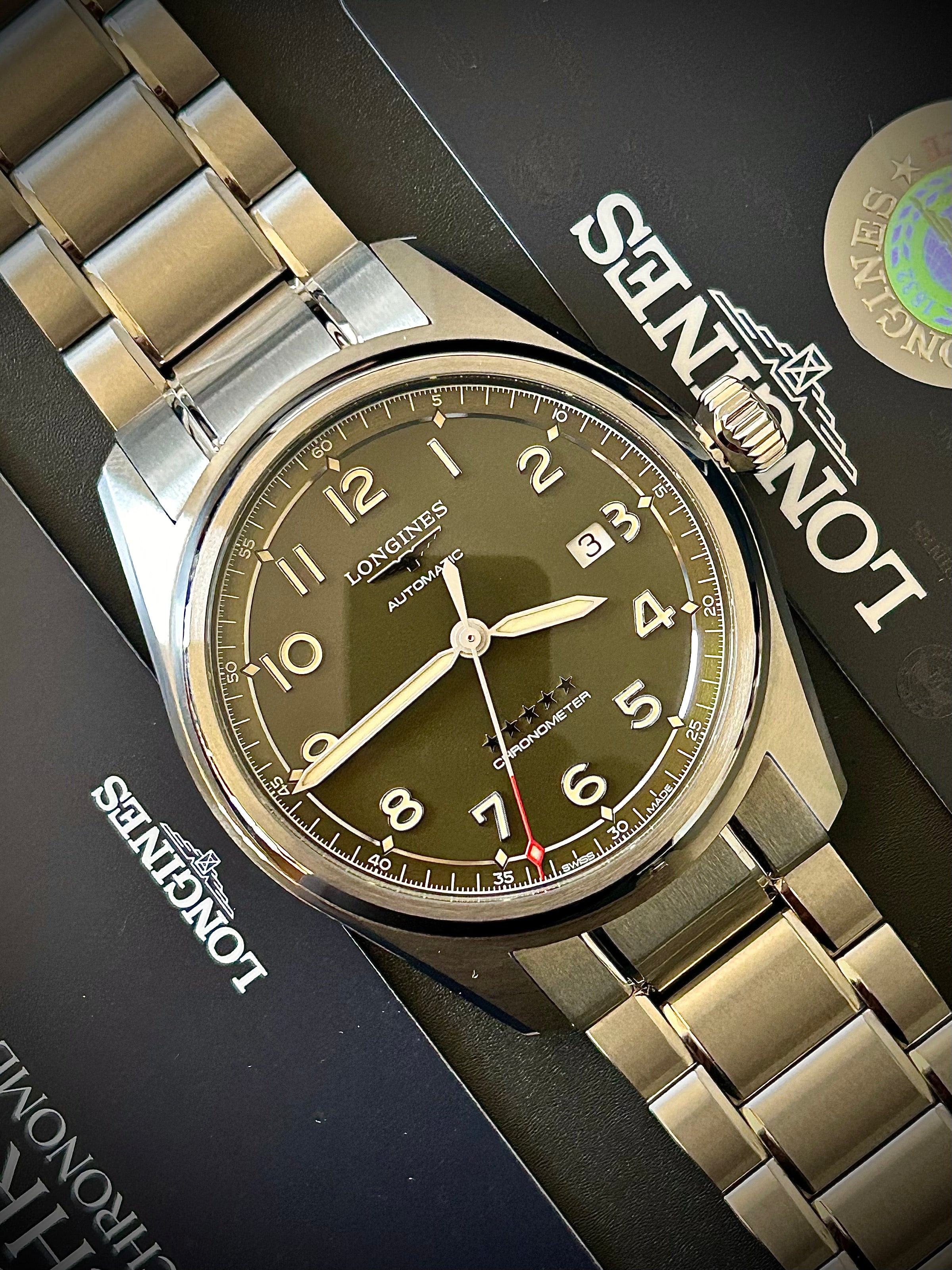 2025 LONGINES SPIRIT, GREEN DIAL, FULL SET, INC GST