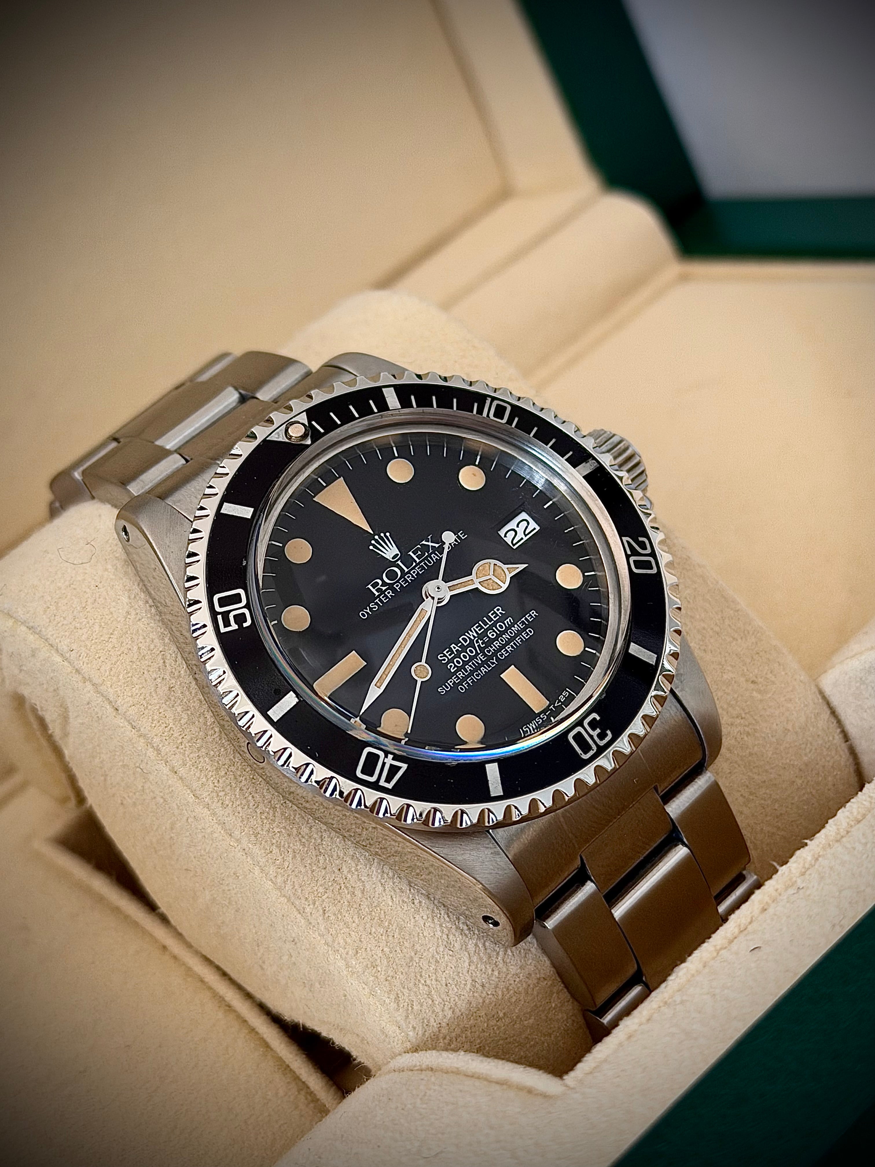 1980 ROLEX SEA-DWELLER 1665 “GREAT WHITE”, PUMPKIN PATINA, WATCH ONLY, INC GST