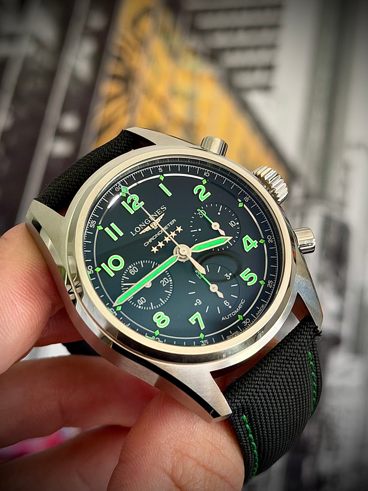 2025 LONGINES SPIRIT PIONEER EDITION CHRONOGRAPH, L3.829.1.53.2, TITANIUM, FULL SET, EXCELLENT CONDITION, INC GST