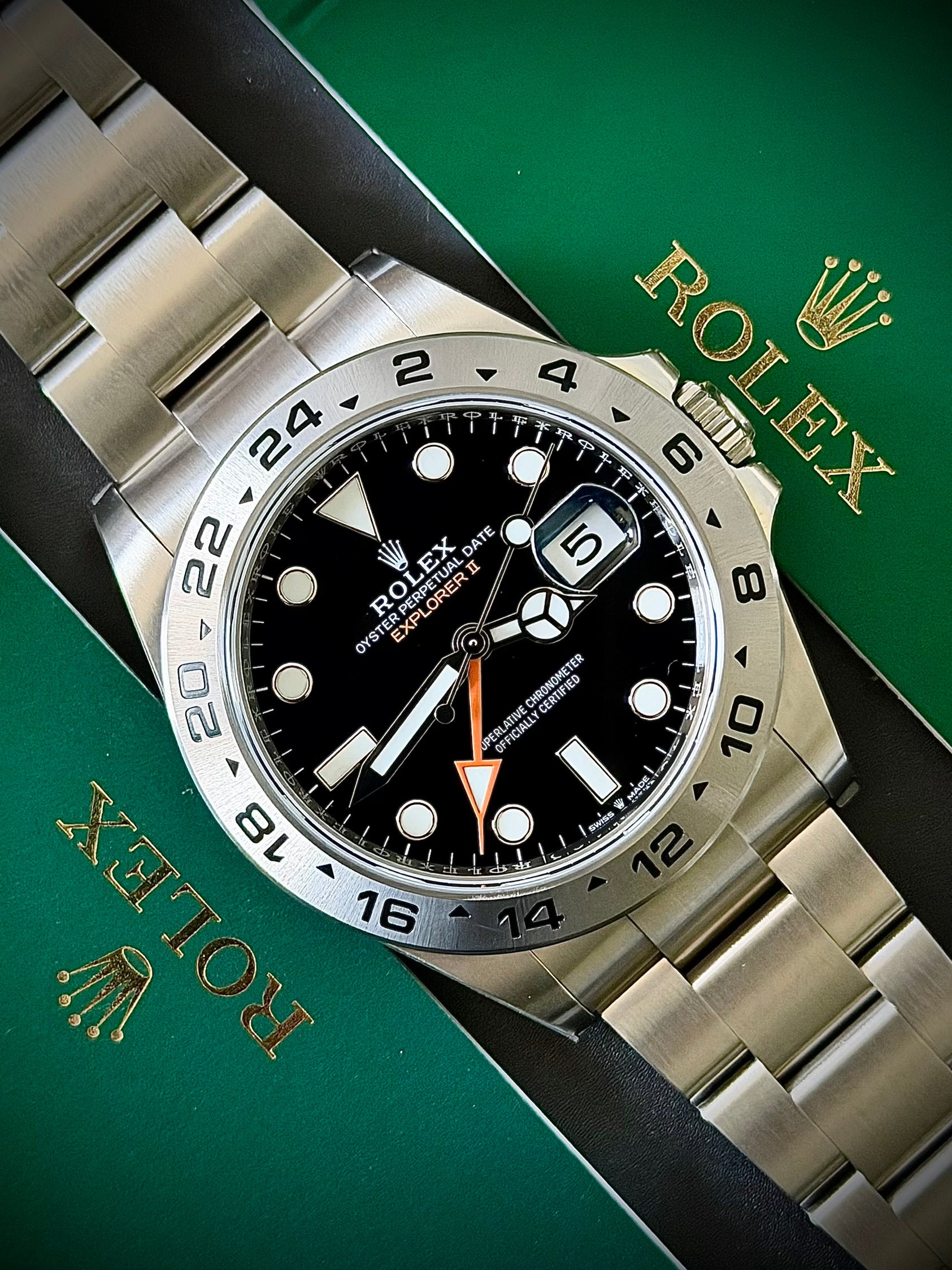 2025 ROLEX EXPLORER II, 226570, BLACK DIAL, FULL SET, INC GST