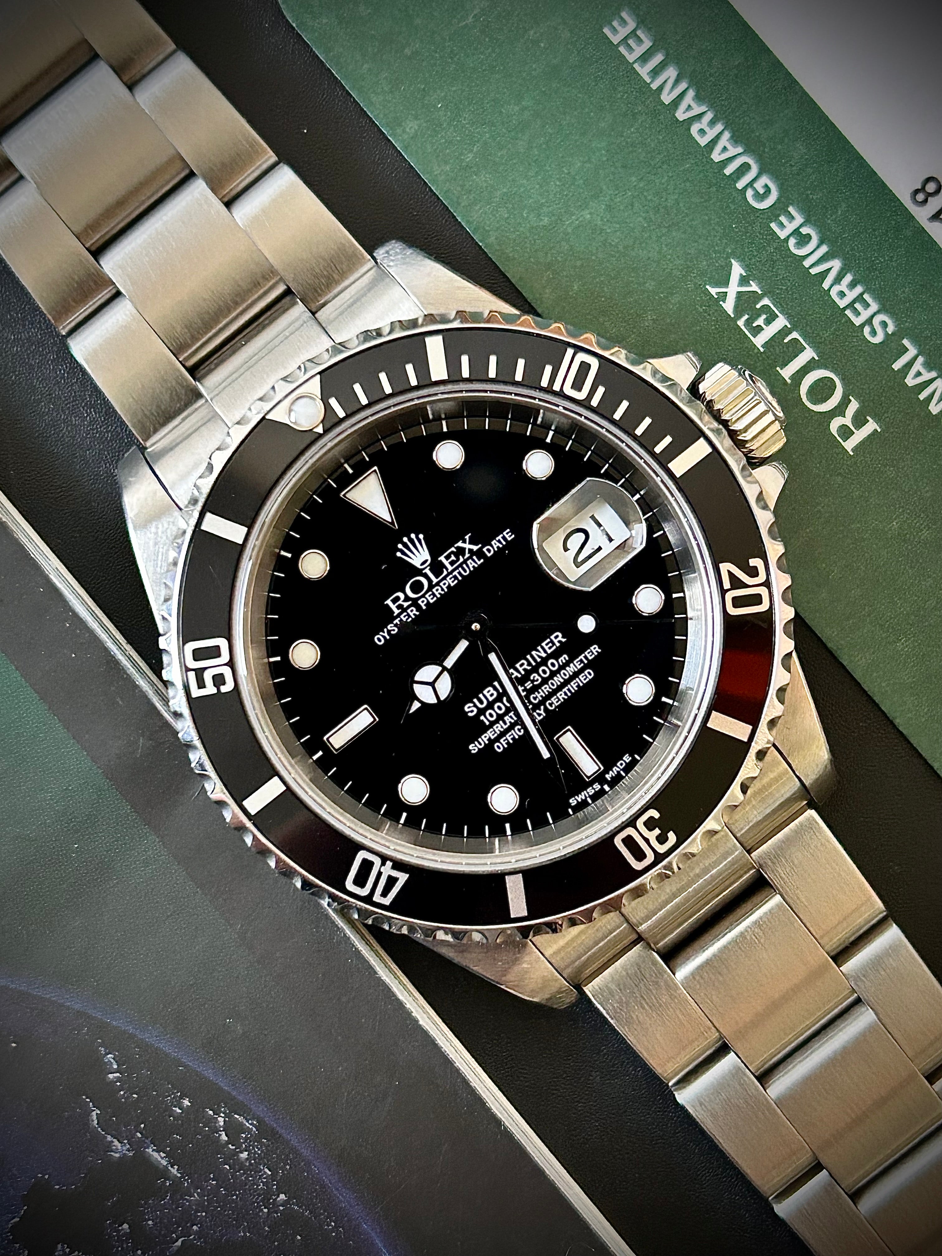 2000 ROLEX SUBMARINER DATE, 16610, BOX AND PAPERS WITH RSC, INC GST