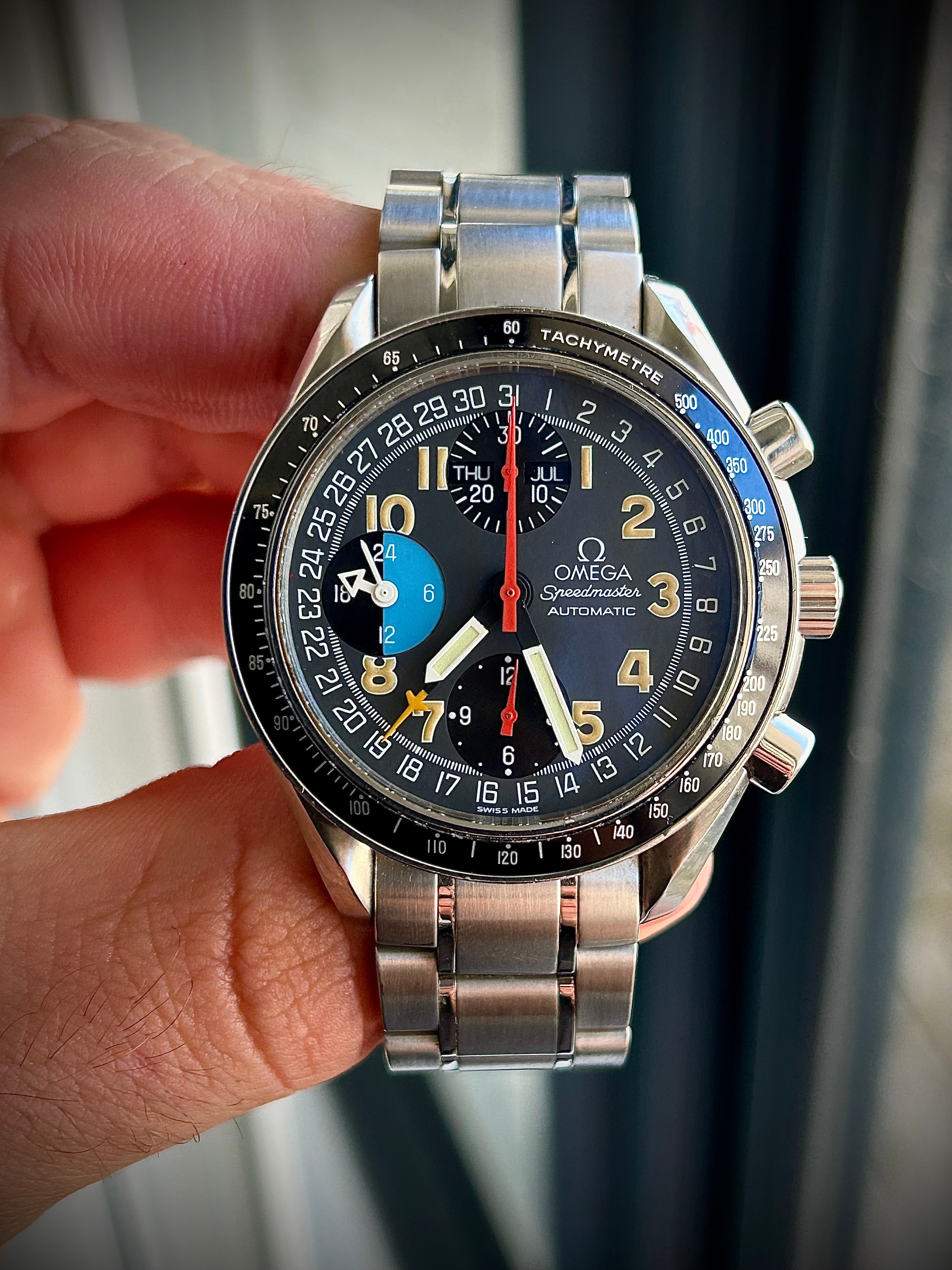 1995 OMEGA SPEEDMASTER TRIPLE DATE MK40 3520.53.00, INC GST