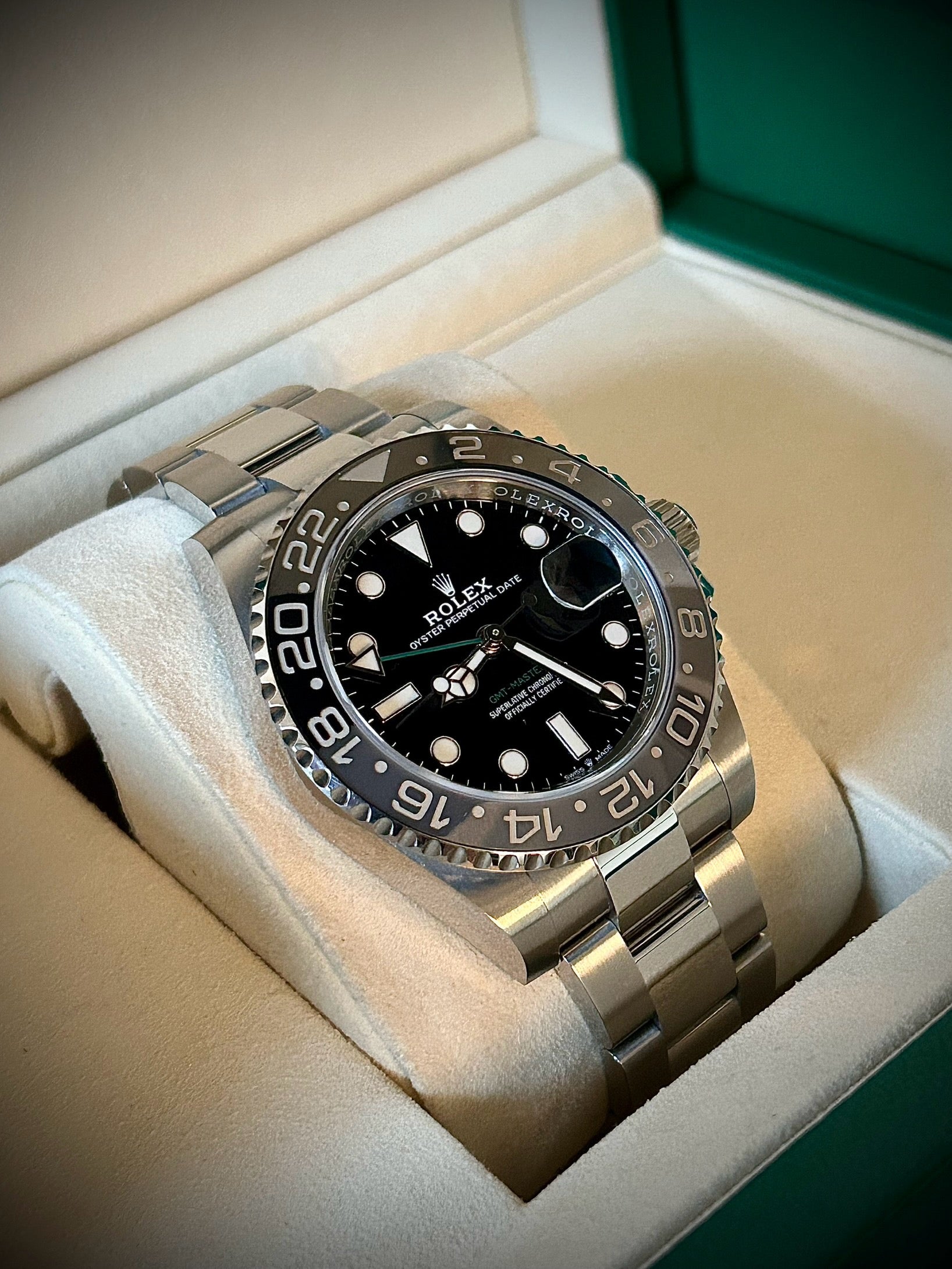 2025 ROLEX GMT MASTER II, BRUCE WAYNE, 126710GRNR, FULL SET, INC GST