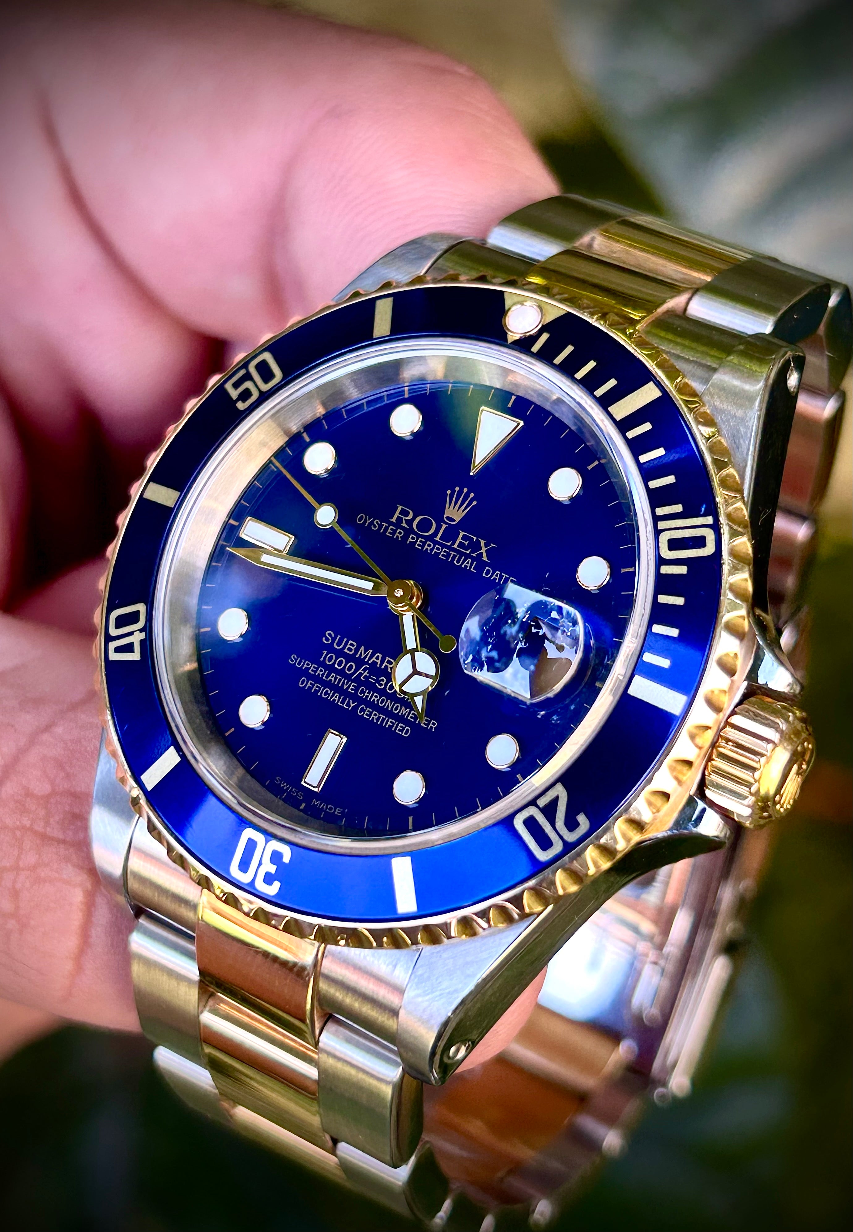 2002 ROLEX SUBMARINER DATE “BLUESY”, 16613, FULL SET, INC GST