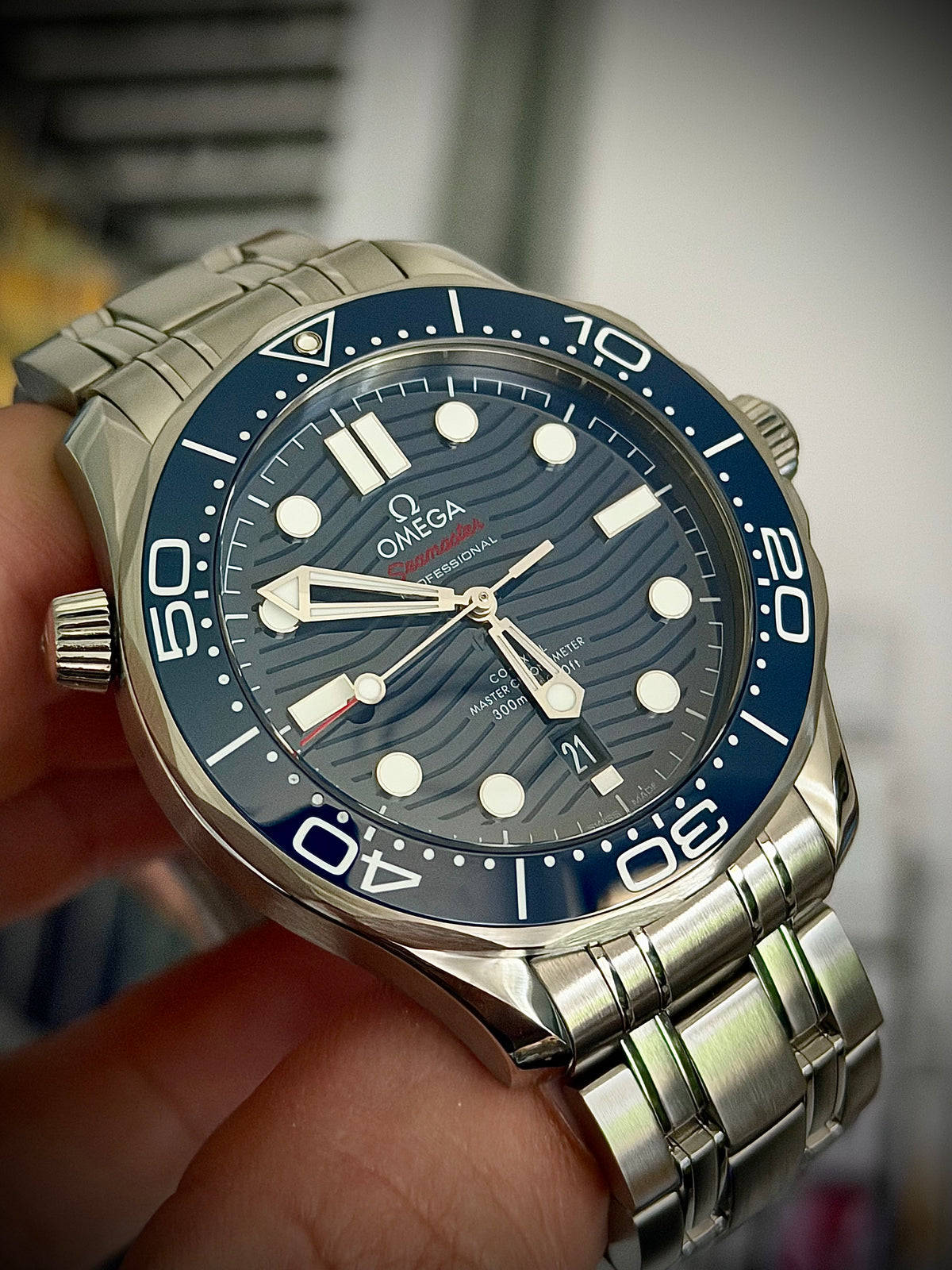 2024 OMEGA SEAMASTER DIVER 300M, 210.30.42.20.03.001, BLUE DIAL, STEEL BRACELET, FULL SET, INC GST