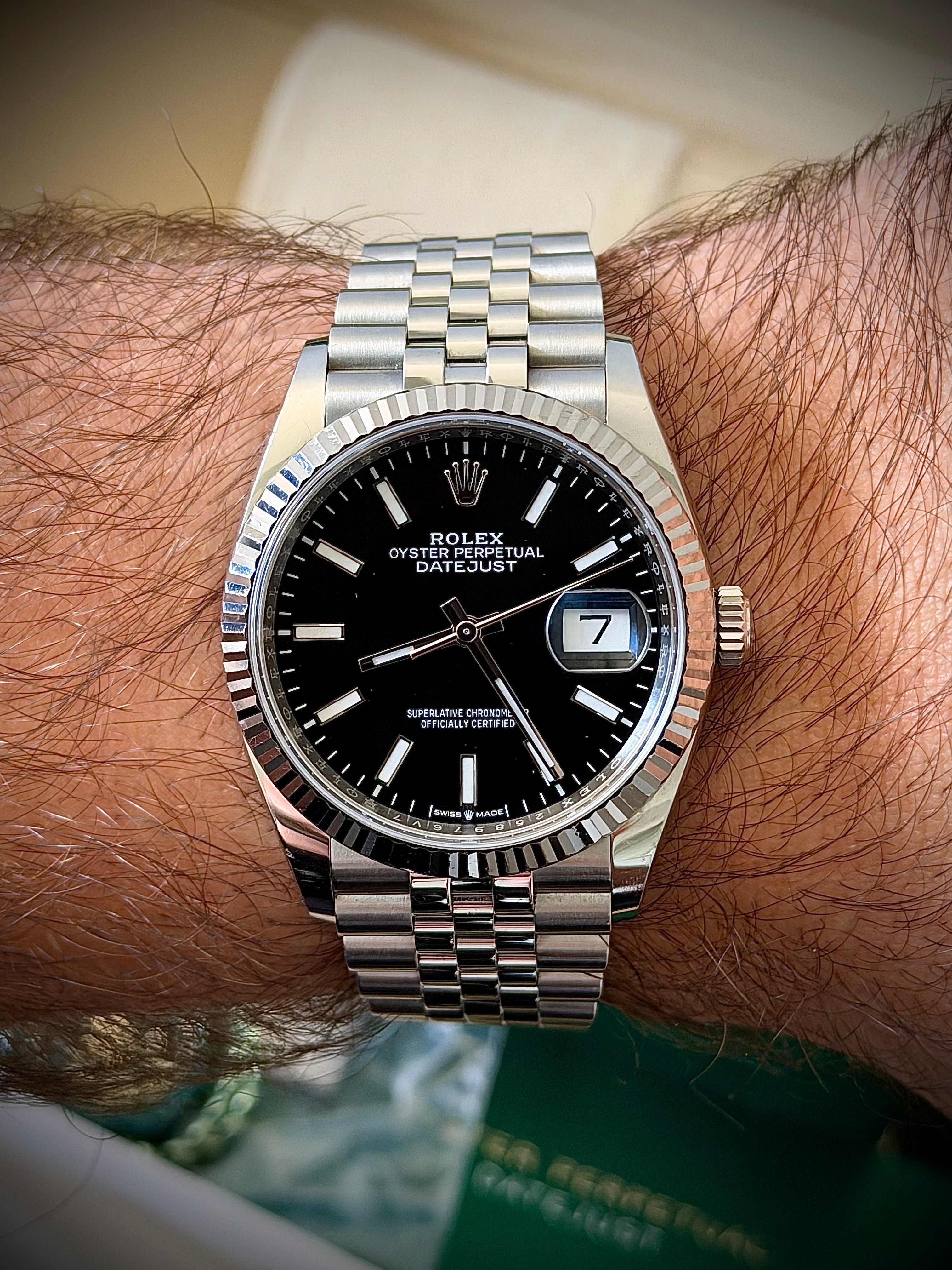 2019 ROLEX DATEJUST 36, 126234, BLACK DIAL, FULL SET, INC GST