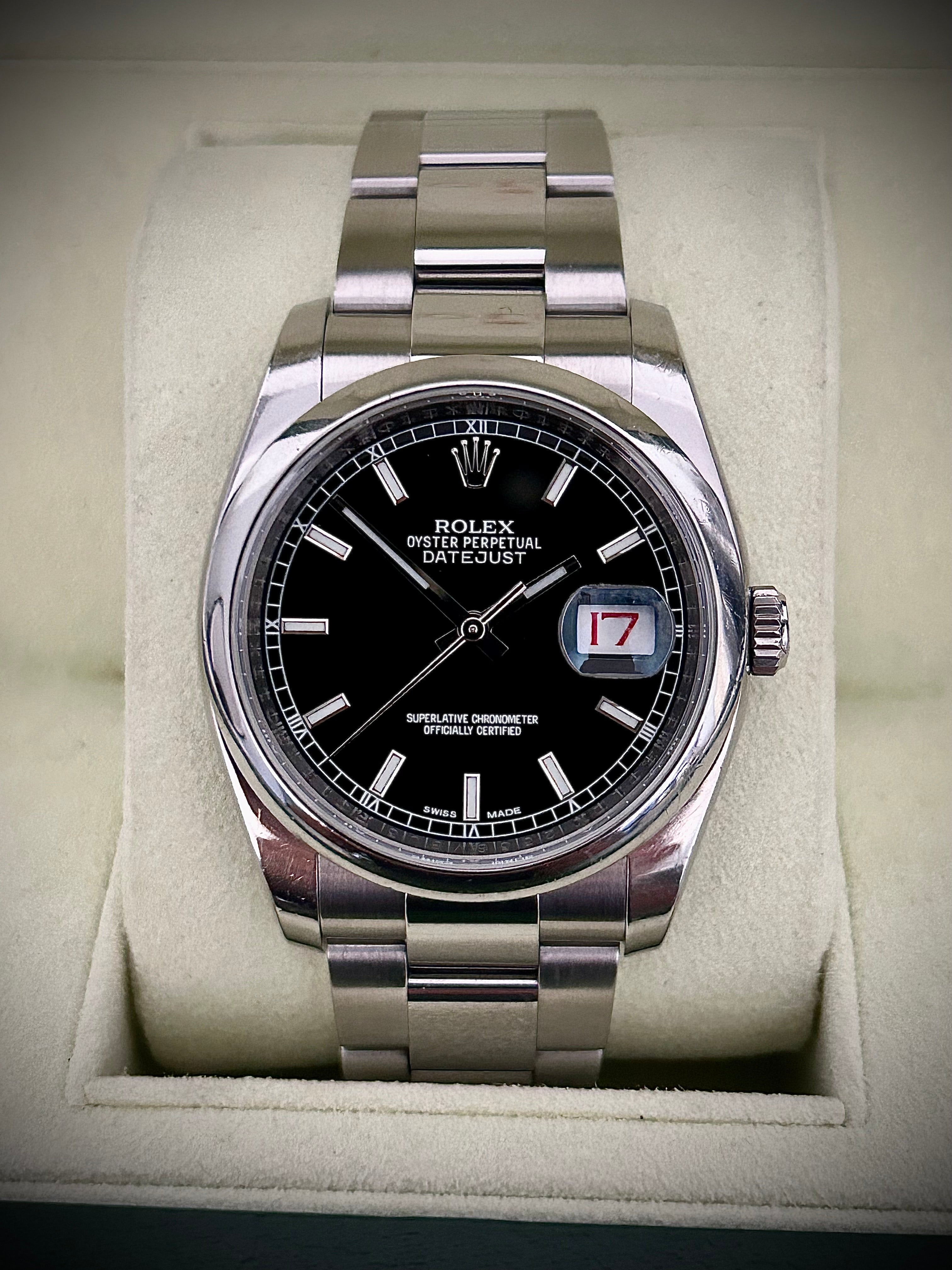 2012 ROLEX DATEJUST 36, 116200, ROULETTE DIAL, FULL SET, INC GST