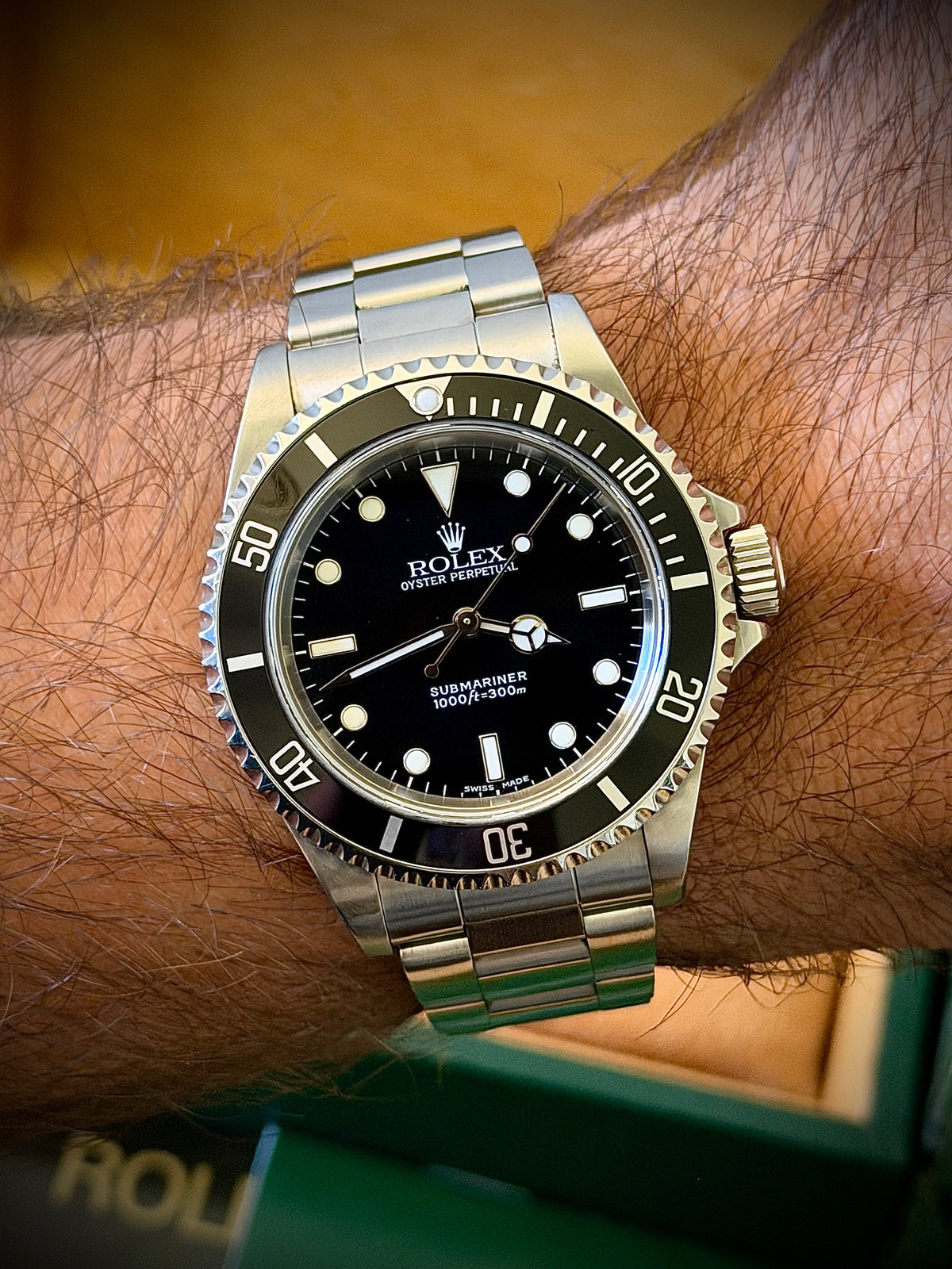2004 ROLEX SUBMARINER, 14060M, TWO-LINER, FULL SET, EXCELLENT CONDITION, INC GST