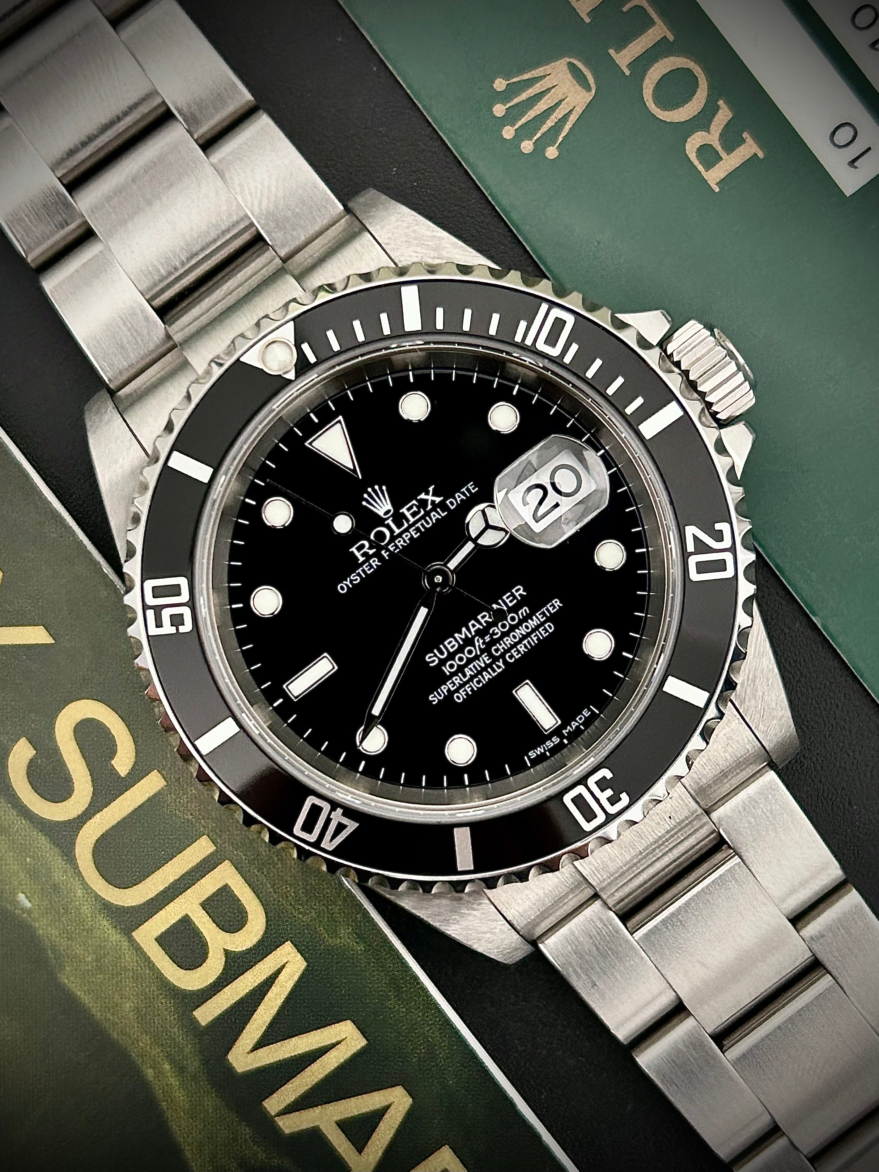 2007 ROLEX SUBMARINER DATE, NO HOLES, 16610, FULL SET, INC GST