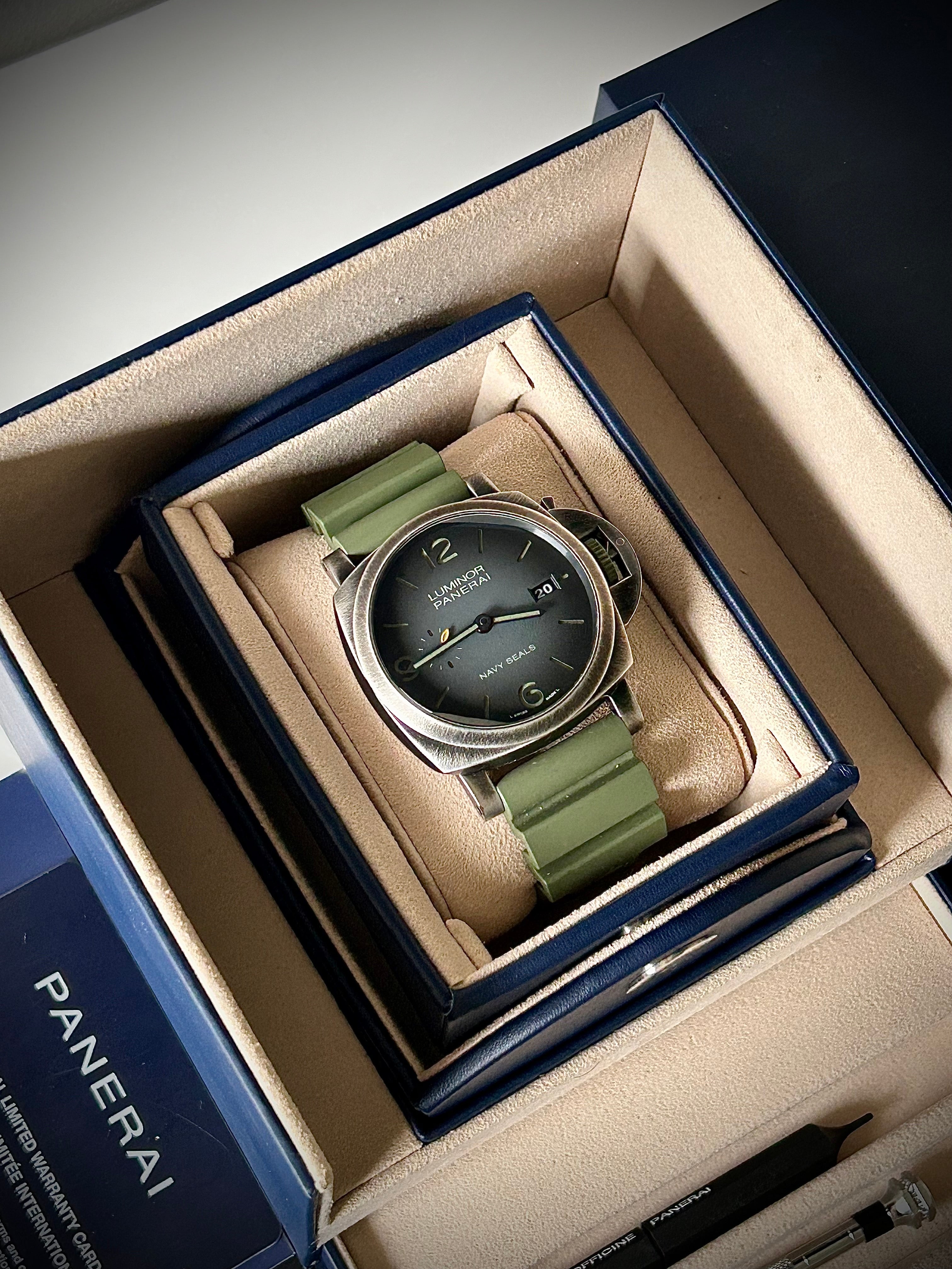 2023 PANERAI LUMINOR MARINA, PAM01412, US NAVY SEALS, FULL SET, INC GST