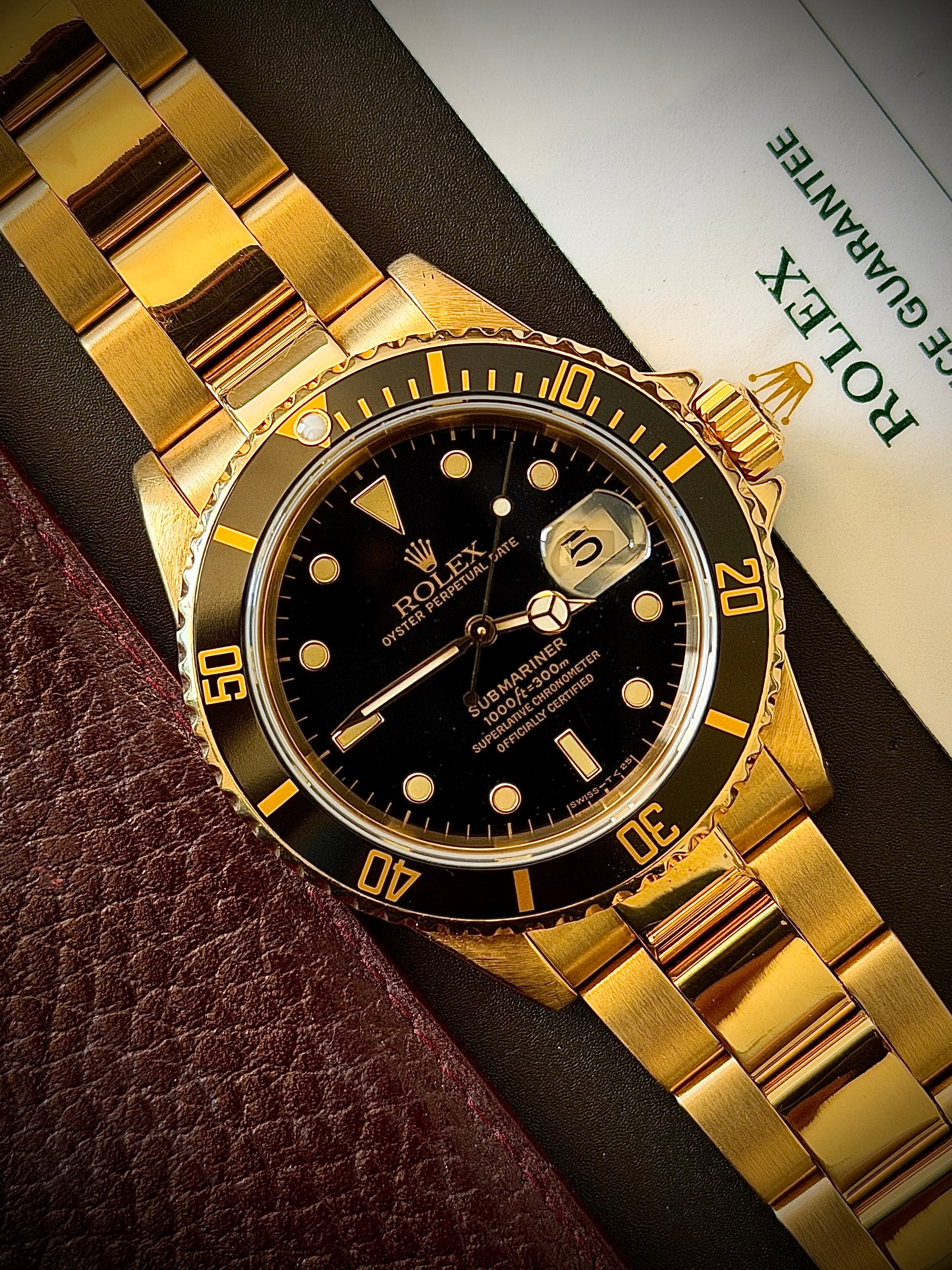 1991 ROLEX SUBMARINER, 16618, BOX & 2023 RSC SERVICE, INC GST