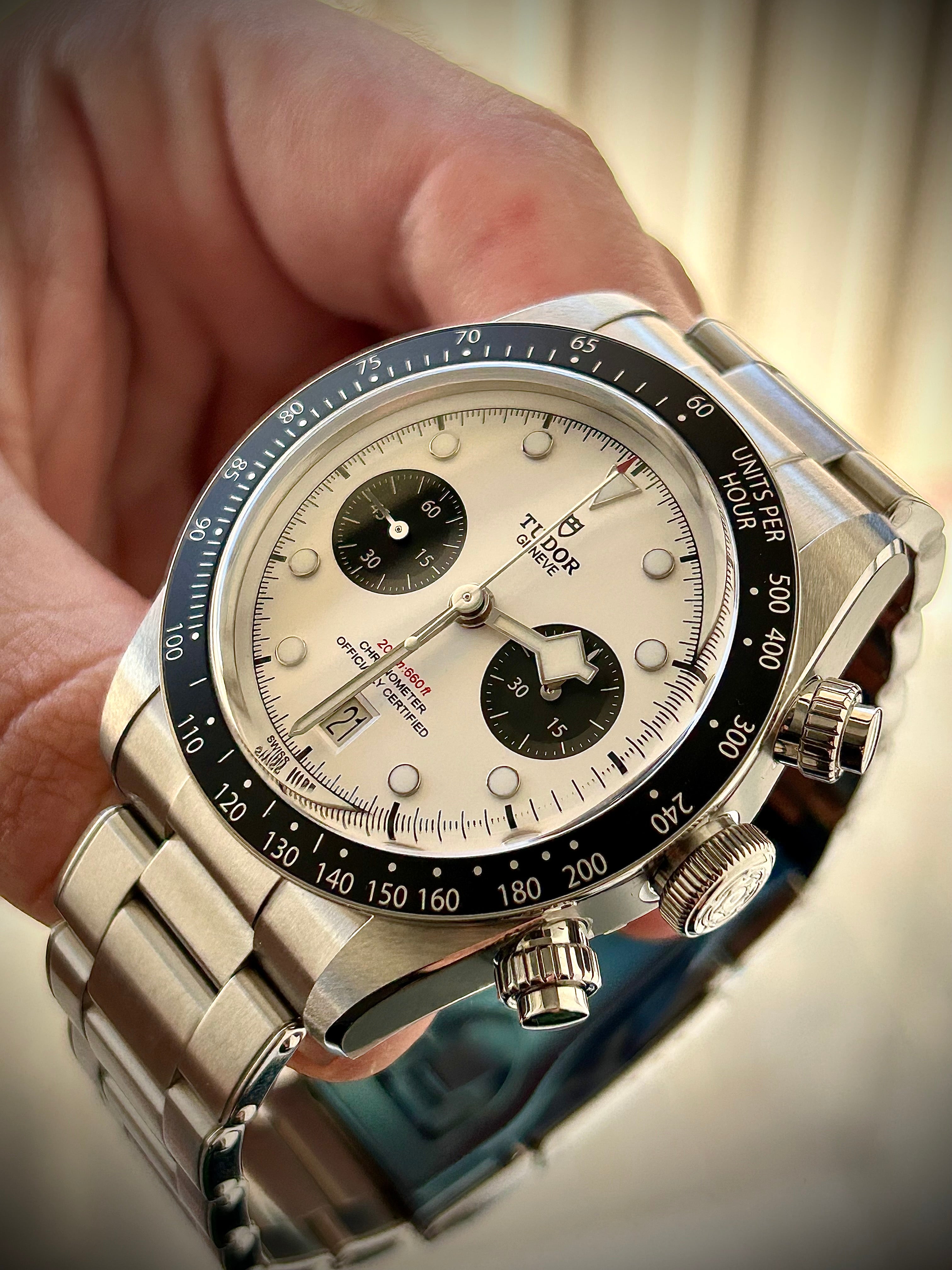 2021 TUDOR BLACK CHRONO “PANDA”, FULL SET, INC GST