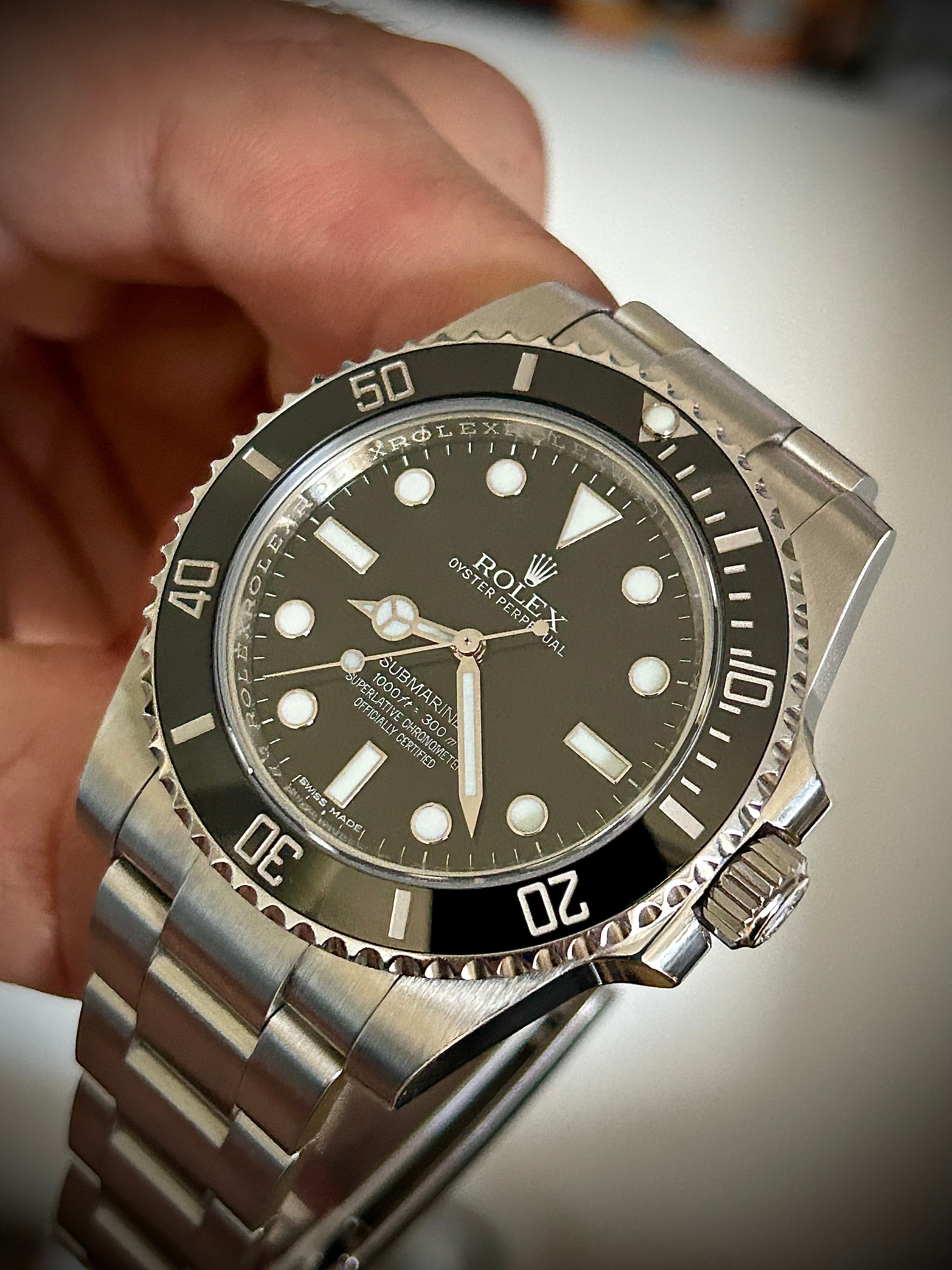 ROLEX SUBMARINER NO DATE, 114060, WATCH AND AUTHENTICITY CERTIFICATE, INC GST
