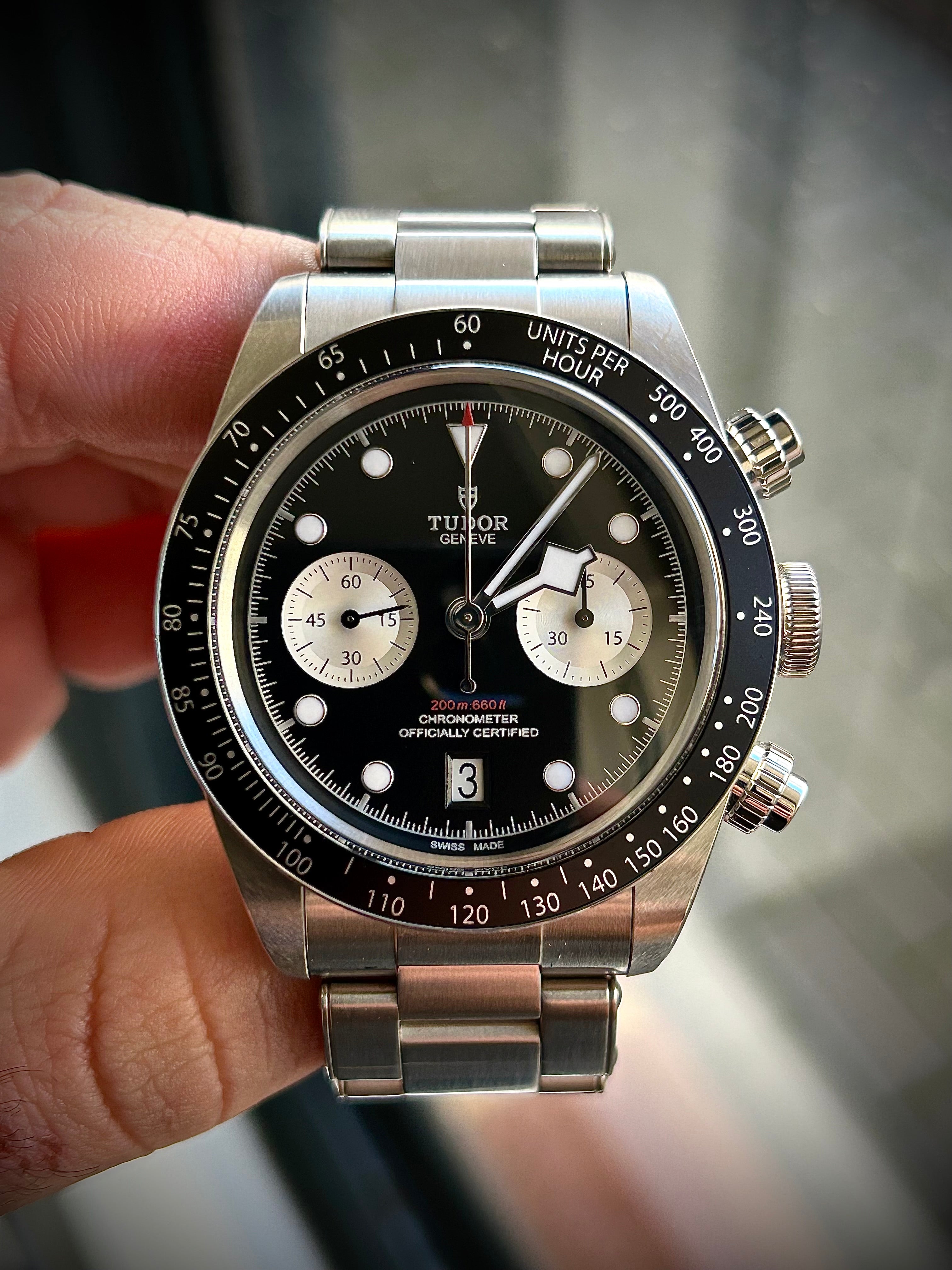 2023 TUDOR BLACK CHRONO “REVERSE PANDA”, FULL SET, INC GST