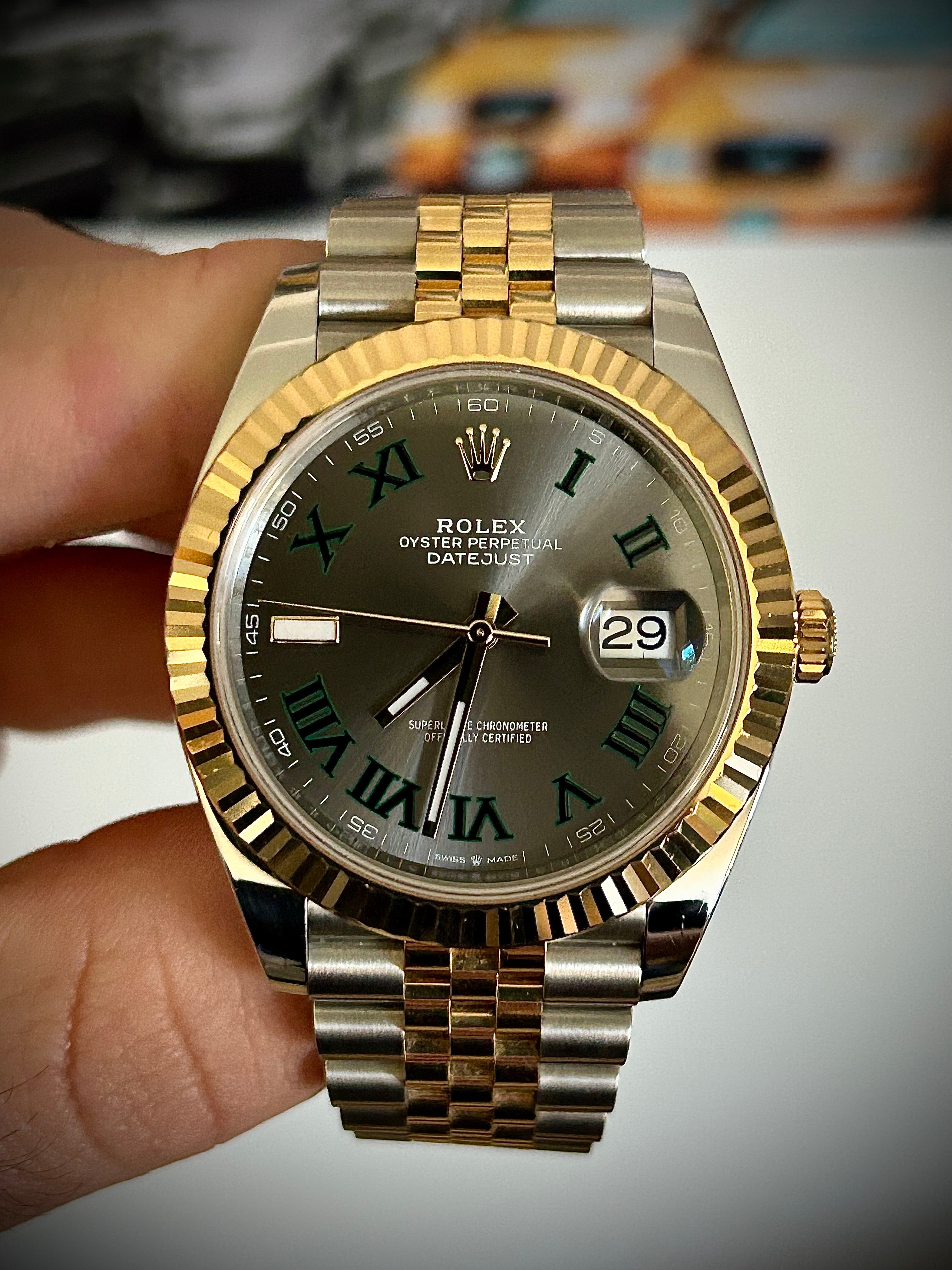 2023 ROLEX DATEJUST 41, WIMBLEDON DIAL, 126333, FULL SET, INC GST