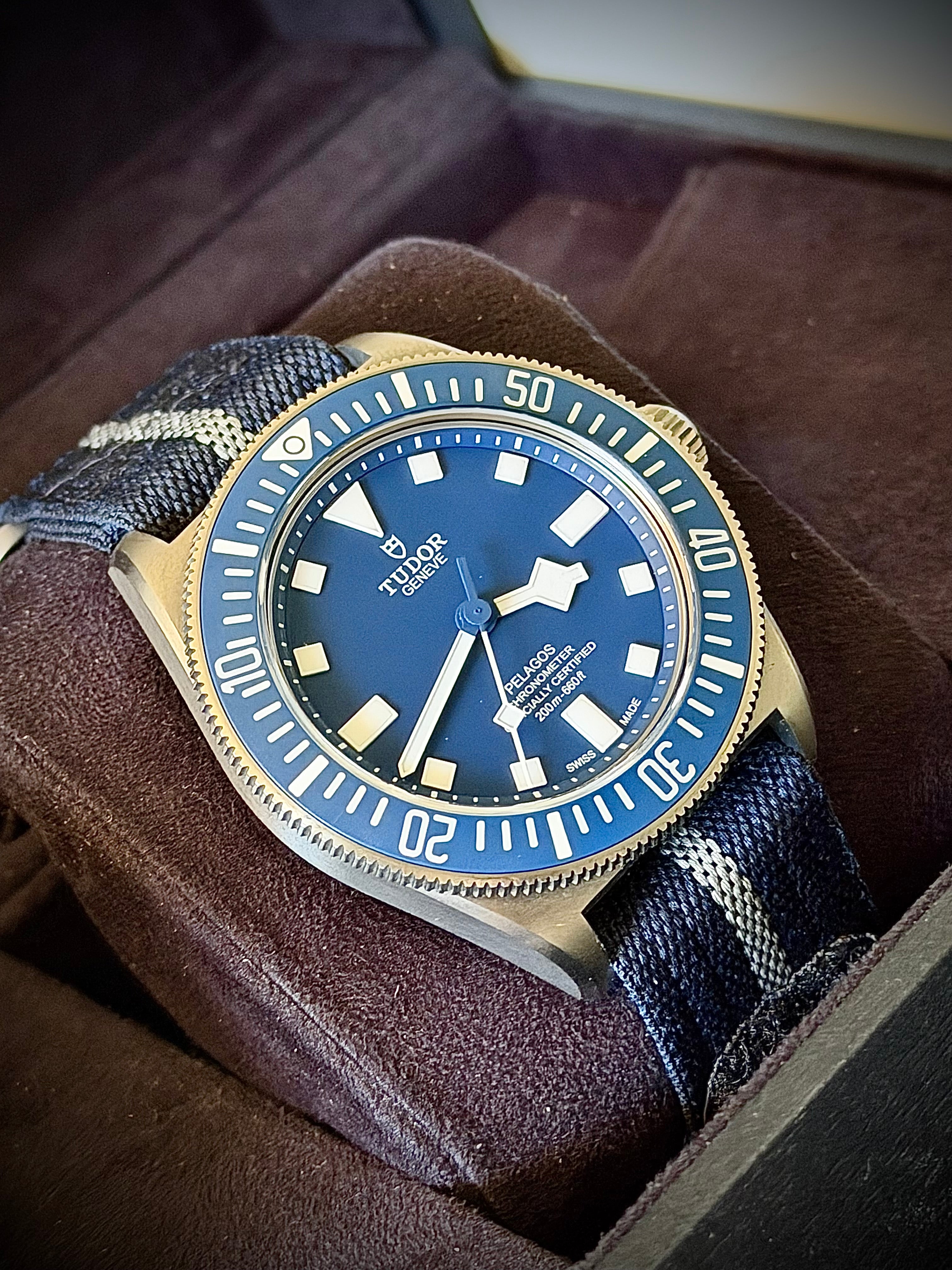 2023 TUDOR PELAGOS FXD “MARINE NATIONALE”, 25707B/23, BLUE DIAL, TITANIUM, FULL SET, INC GST