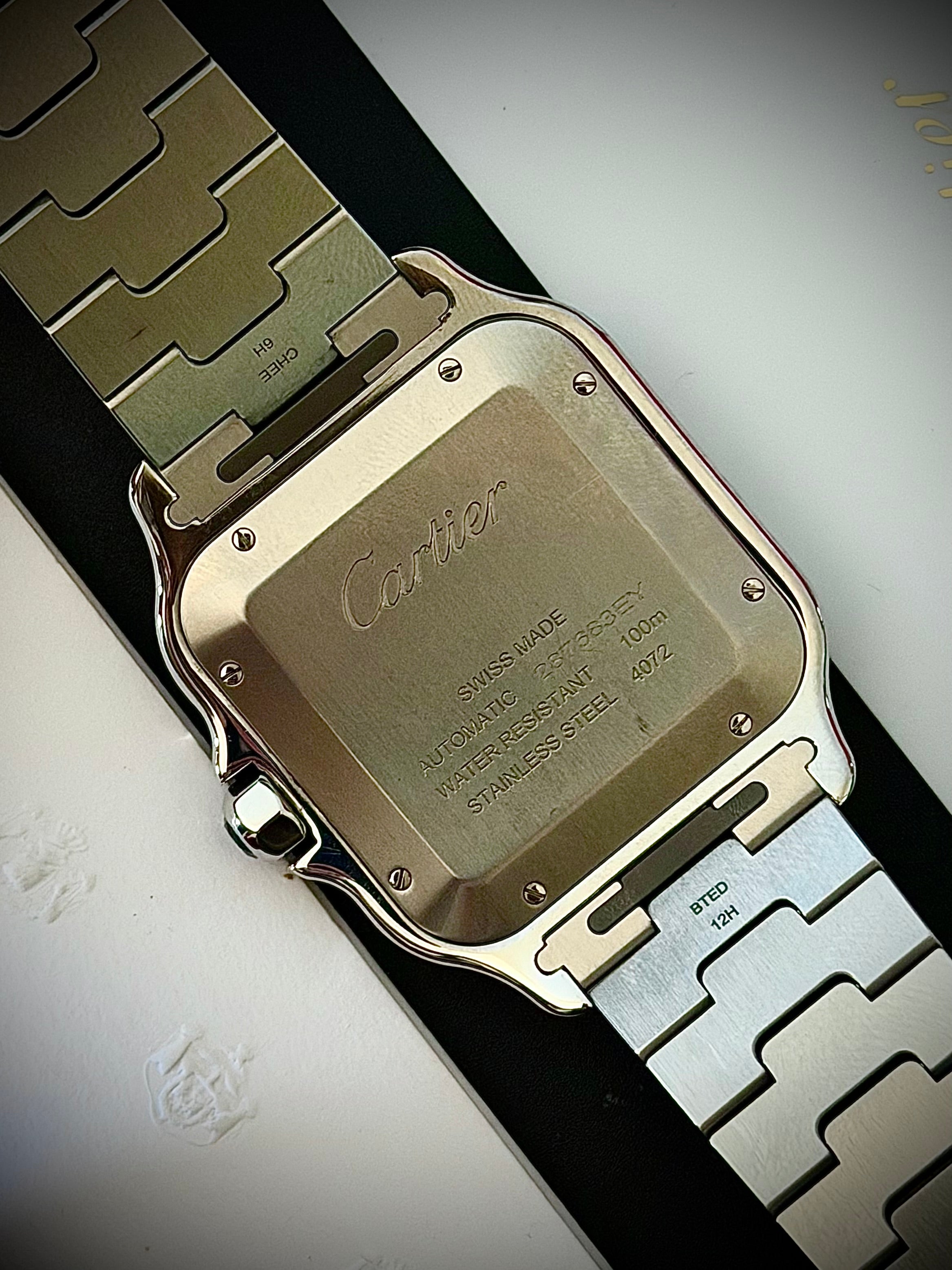 2024 CARTIER SANTOS DE CARTIER LARGE, GREEN DIAL, WSSA0062, FULL SET, INC GST