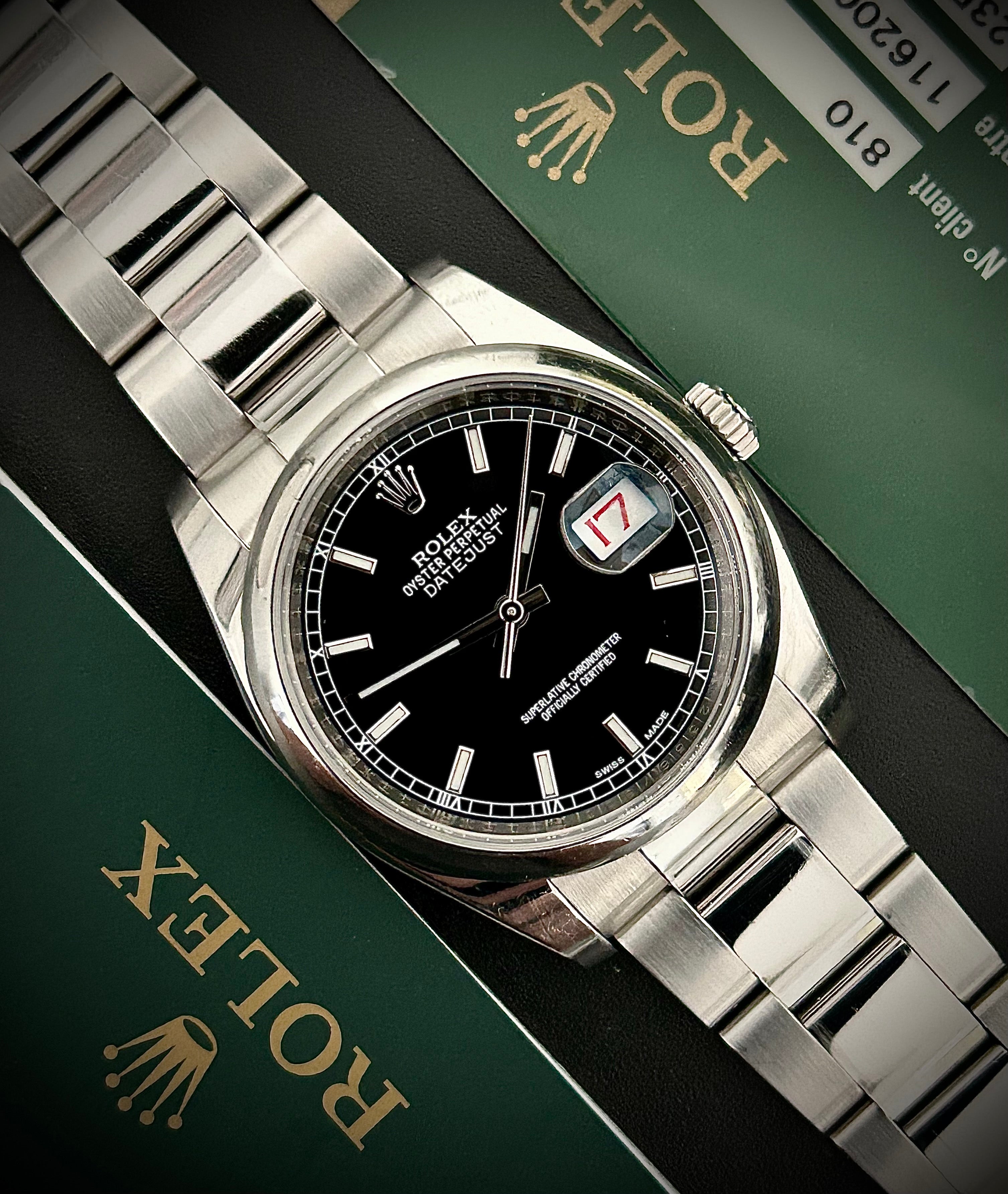 2012 ROLEX DATEJUST 36, 116200, ROULETTE DIAL, FULL SET, INC GST