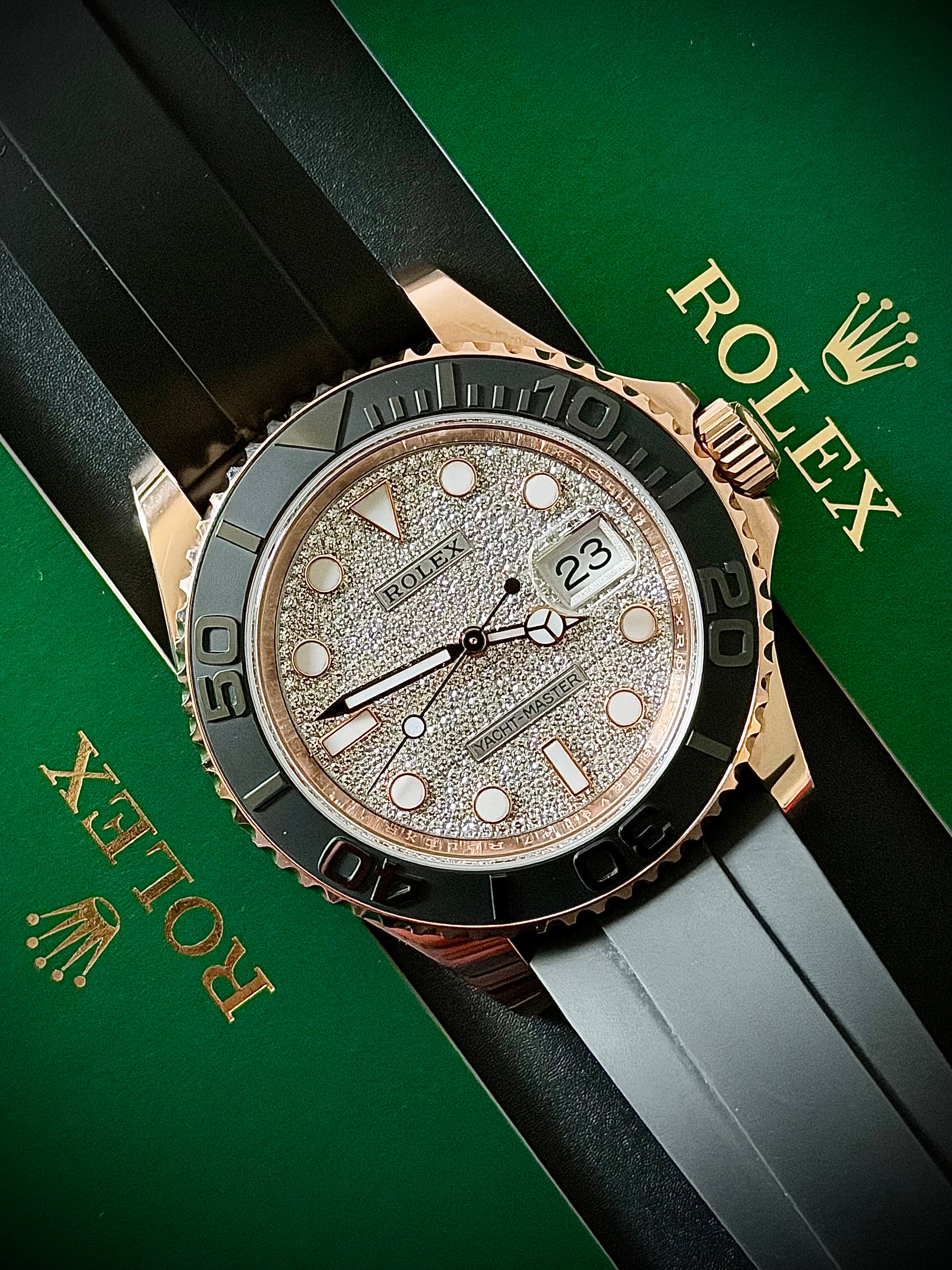 2019 ROLEX YACHT-MASTER 40, 116655, FACTORY PAVÉ DIAMOND DIAL, FULL SET, INC GST