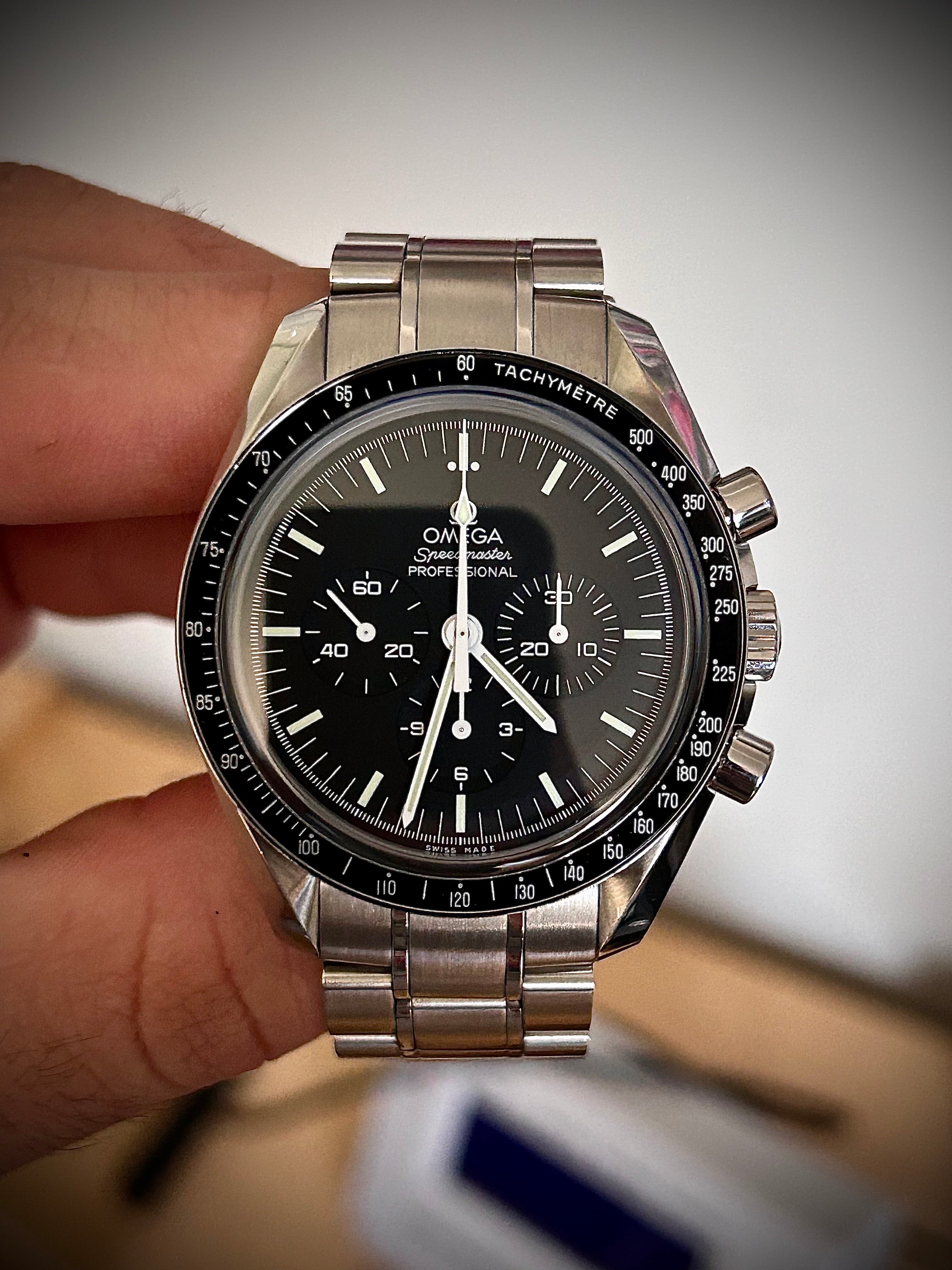 2020 OMEGA SPEEDMASTER MOONWATCH SAPPHIRE SANDWICH, FULLY SERVICED, BIG BOX, FULL SET, INC GST