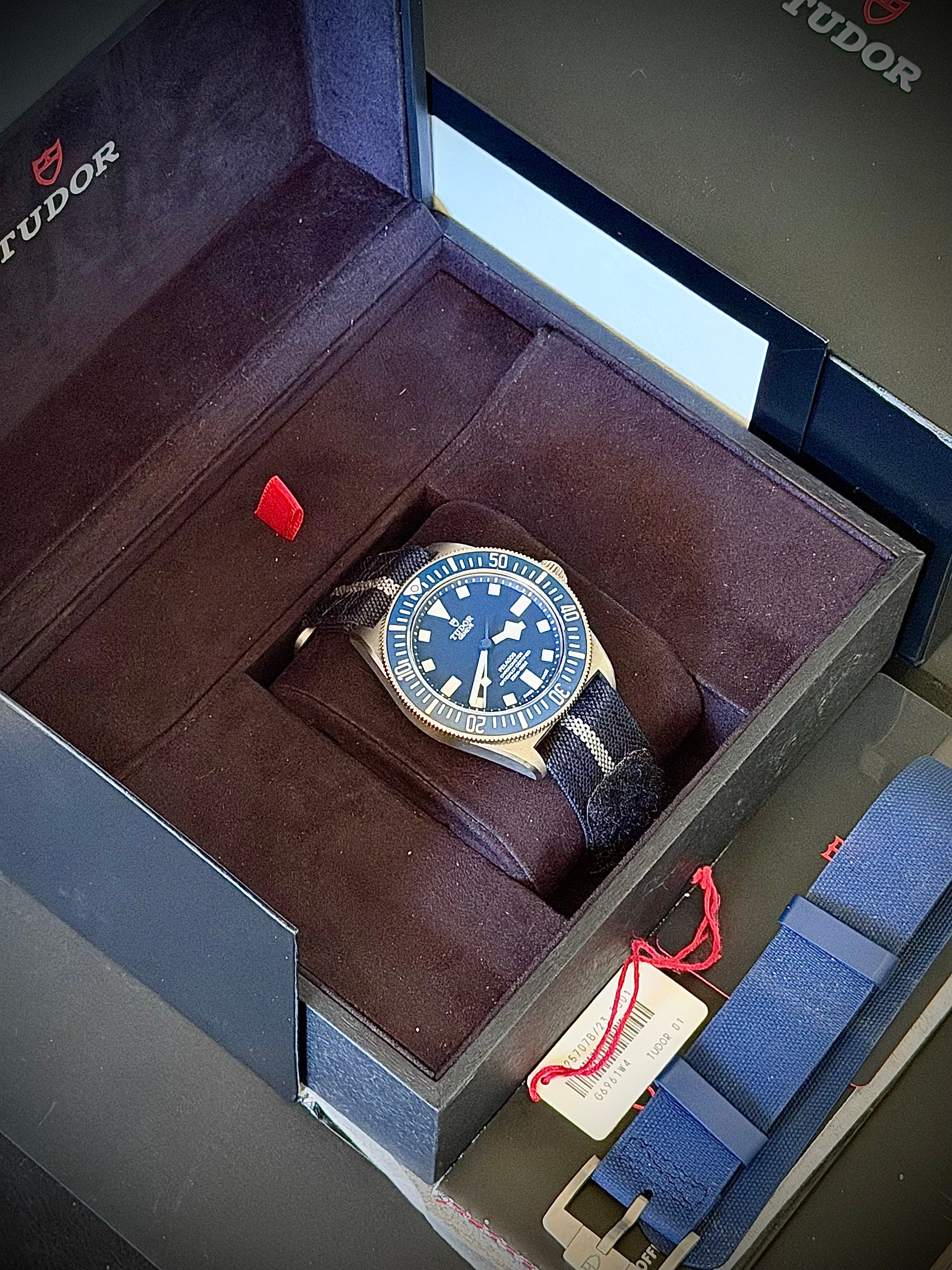 2023 TUDOR PELAGOS FXD “MARINE NATIONALE”, 25707B/23, BLUE DIAL, TITANIUM, FULL SET, INC GST