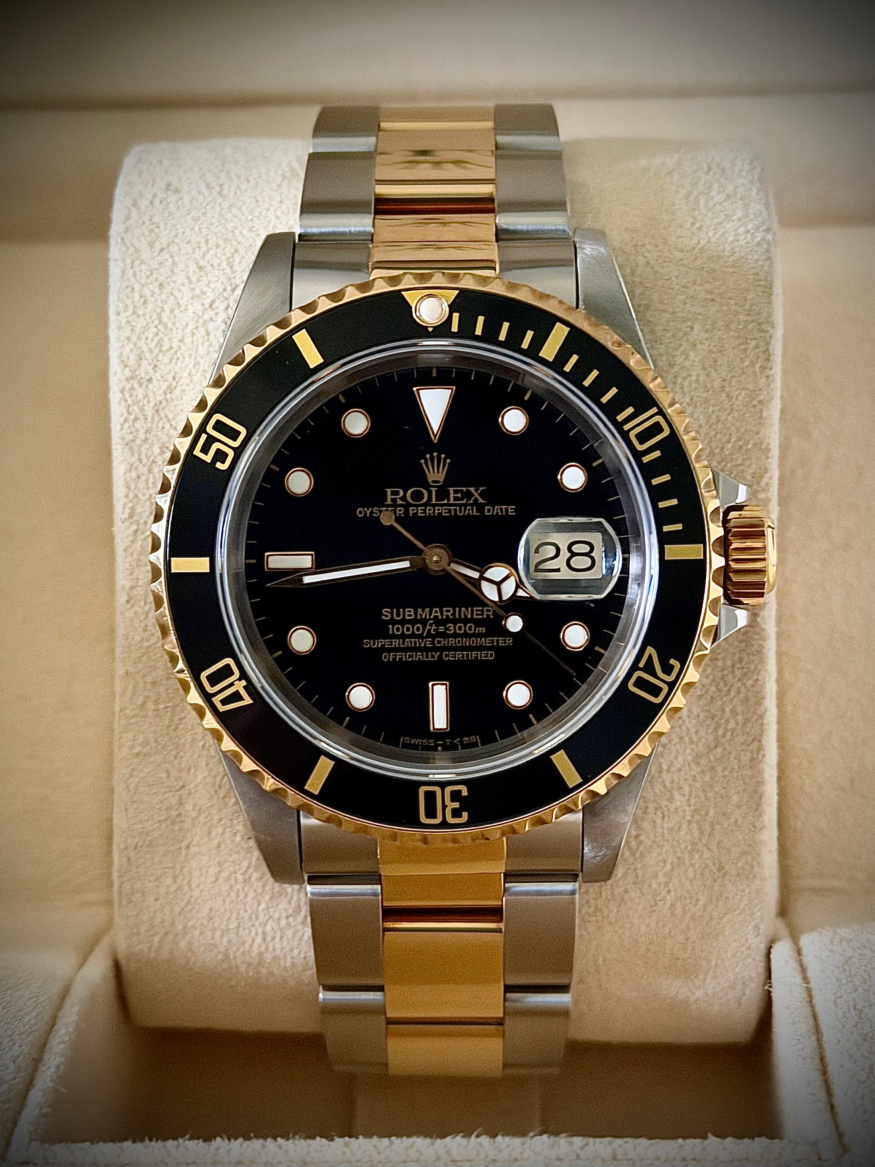 1995 ROLEX SUBMARINER DATE, 16613LN “BLACKSEY”, BOX & PAPERS, INC GST