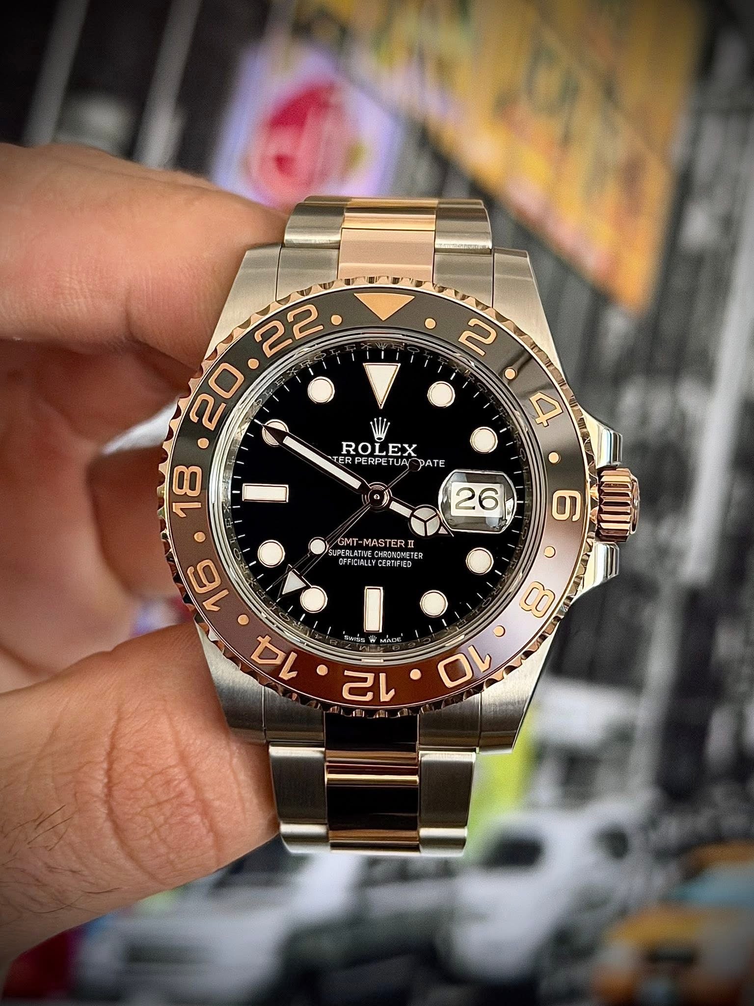 2018 ROLEX GMT-MASTER II “ROOT BEER”, 126711CHNR, FULL SET, INC GST
