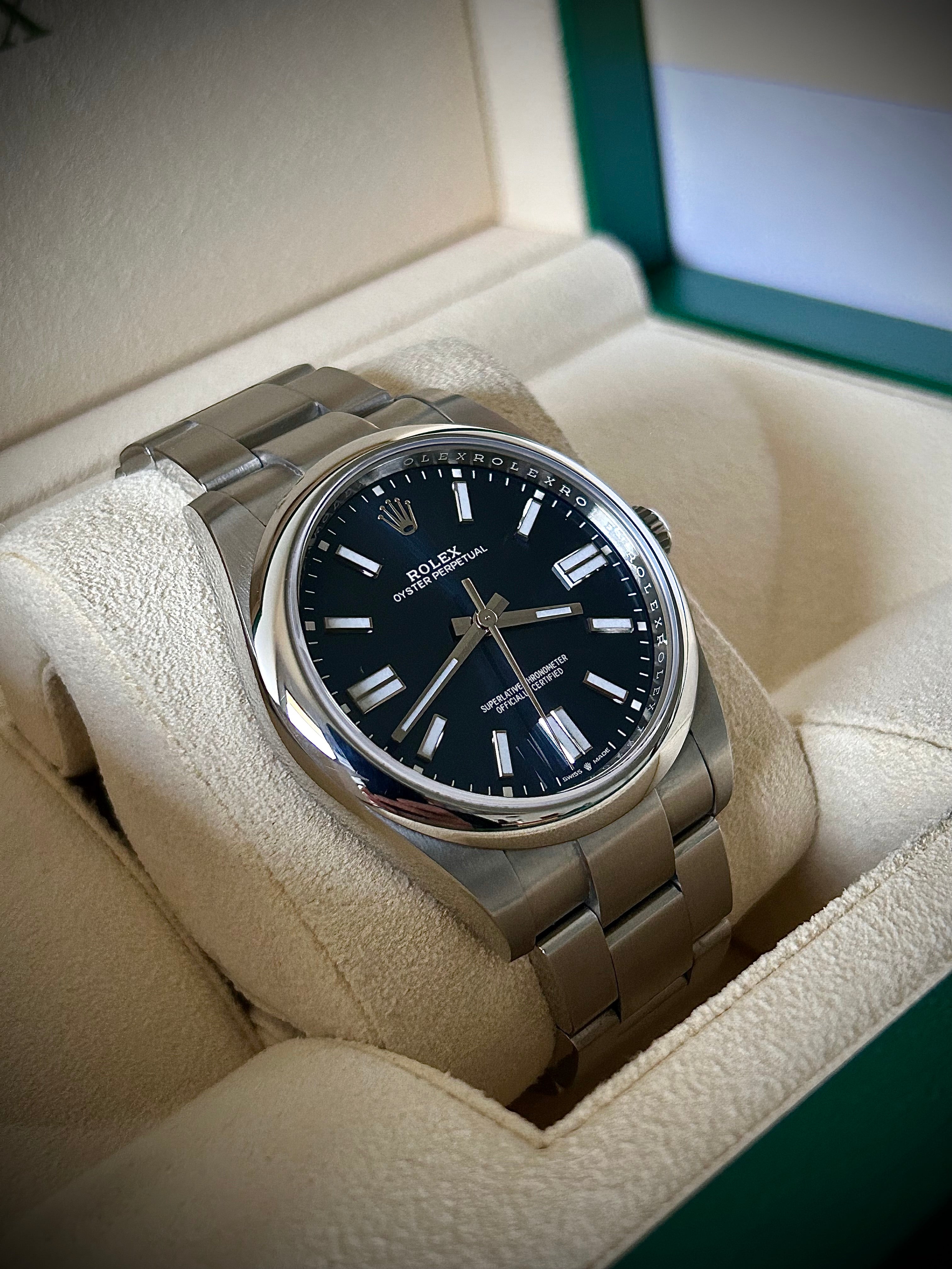 2023 ROLEX OYSTER PERPETUAL 41, BLUE DIAL, FULL SET, INC GST