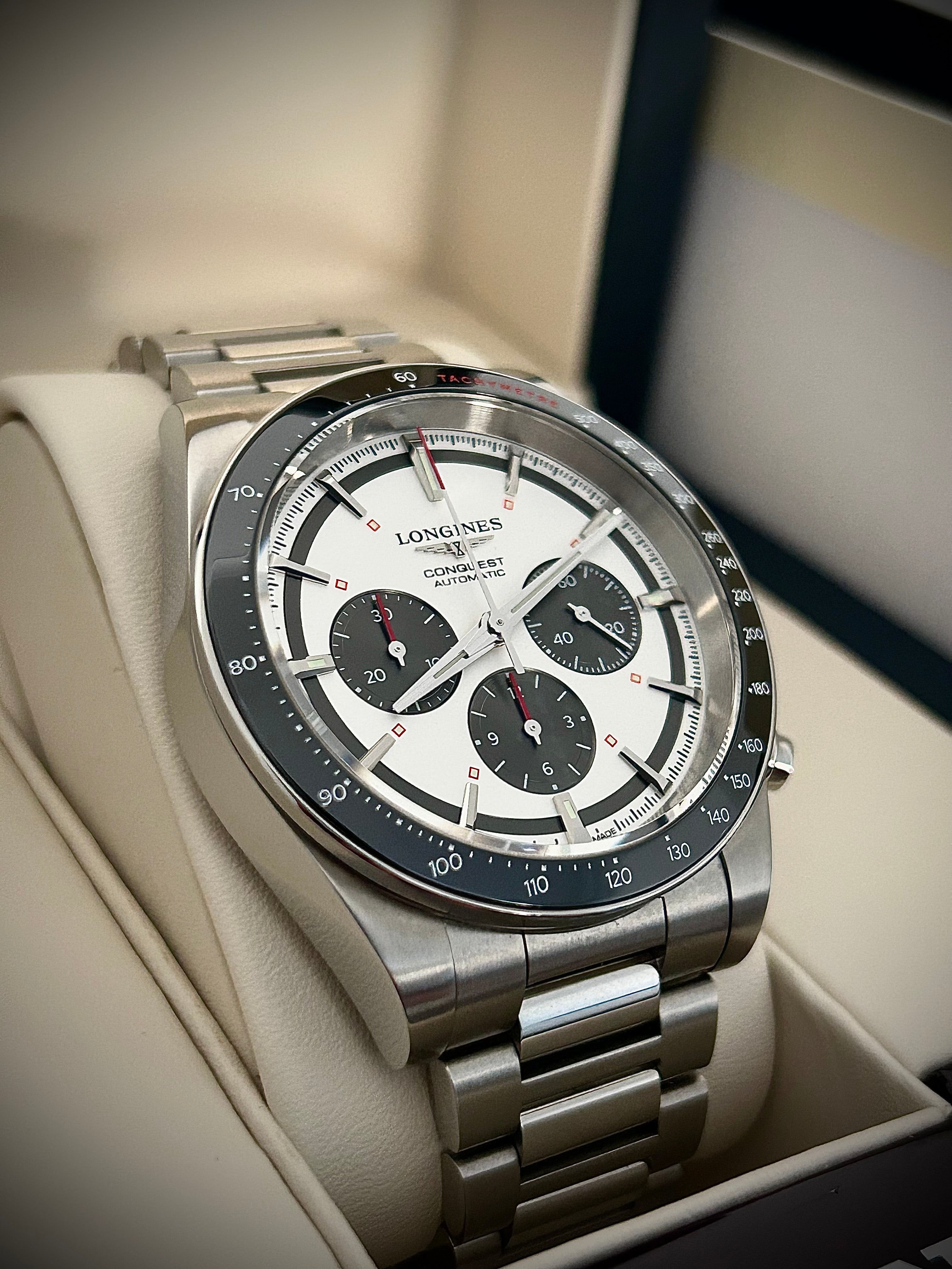 2023 LONGINES CONQUEST CHRONOGRAPH, FULL SET, INC GST