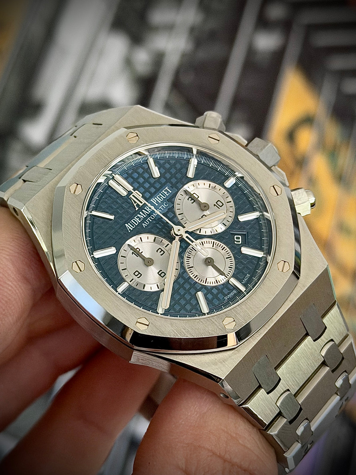 2020 AUDEMARS PIGUET ROYAL OAK SELFWINDING CHRONOGRAPH, 26331ST.OO.1220ST.01, BLUE DIAL, FULL SET, INC GST