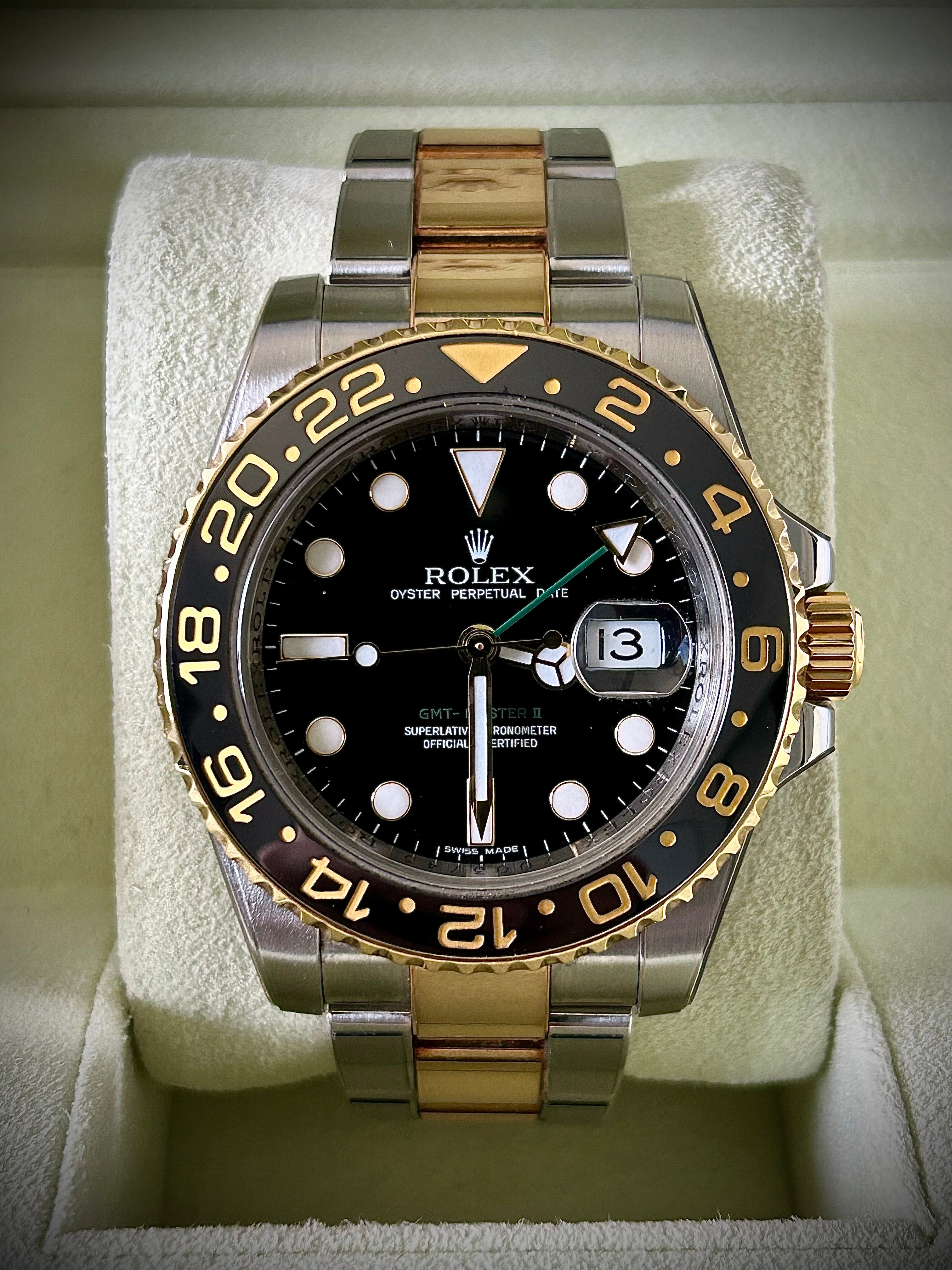 2006 ROLEX GMT MASTER II, 116713LN, BOX AND PAPERS, INC GST