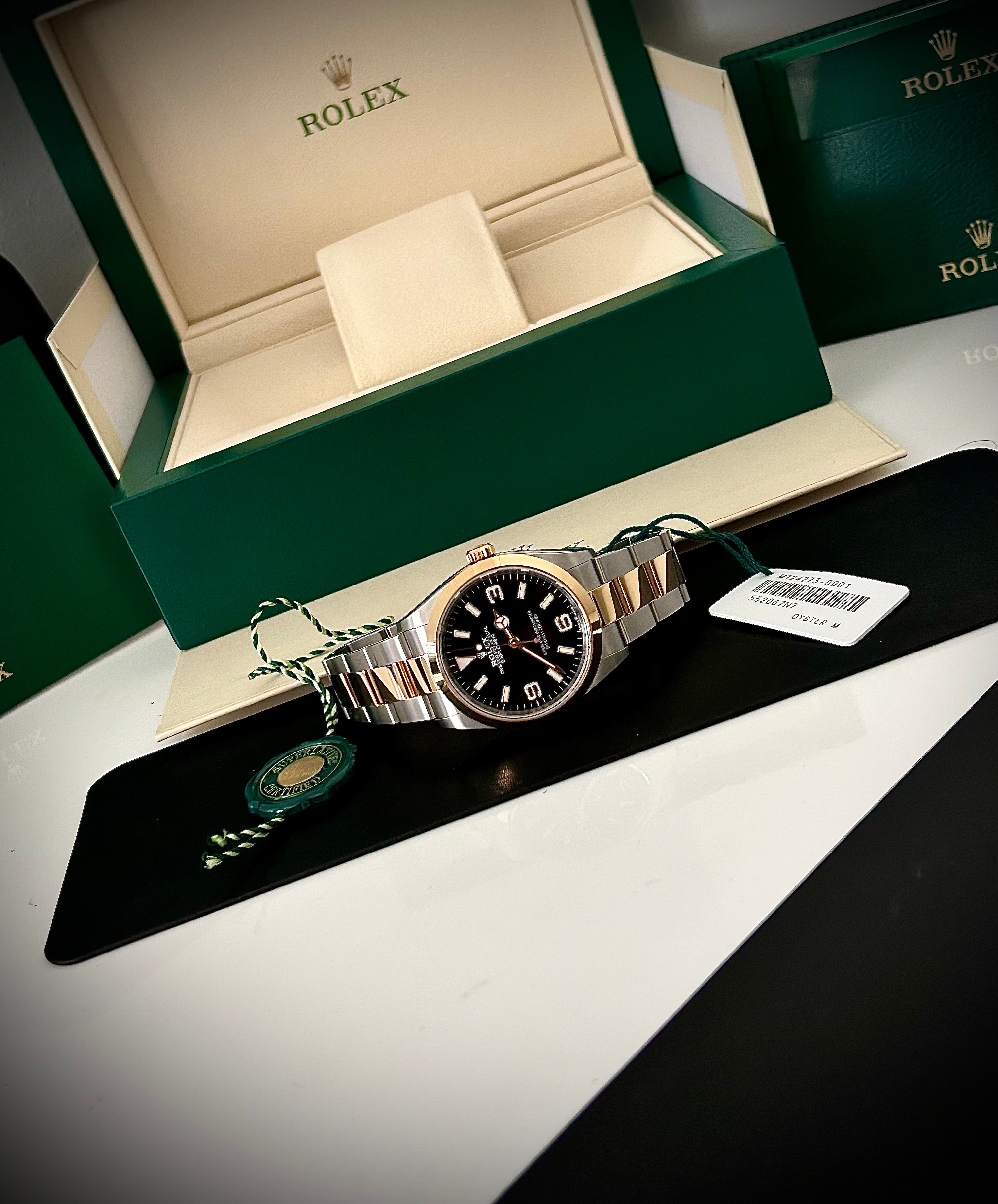 2022 ROLEX EXPLORER TWO TONE, 124273, FULL SET, INC GST