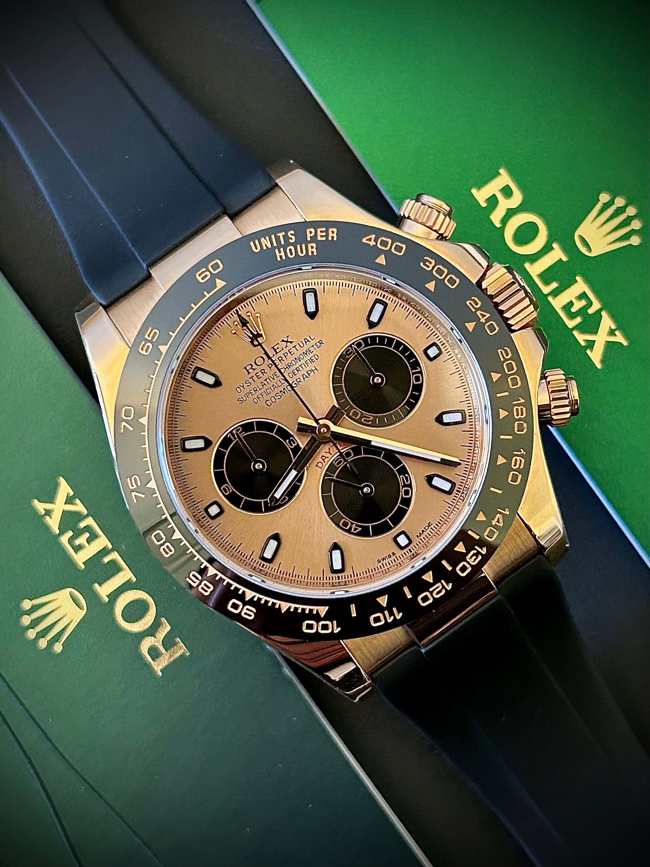 2018 ROLEX DAYTONA 116515LN, “PINK” DIAL, FULL SET, INC GST
