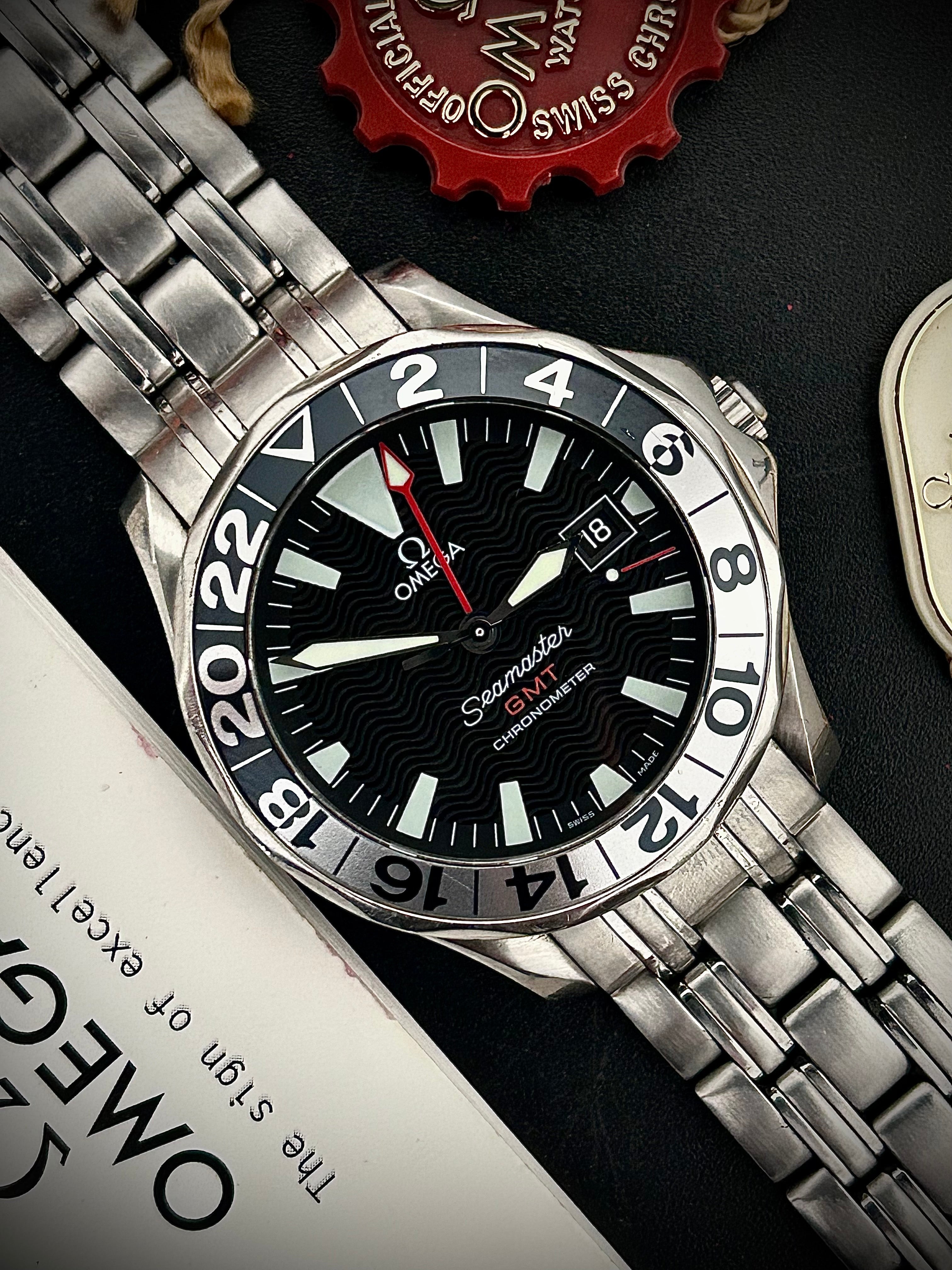 OMEGA SEAMASTER GMT 50TH ANNIVERSARY, BOX AND BOOKLET, INC GST