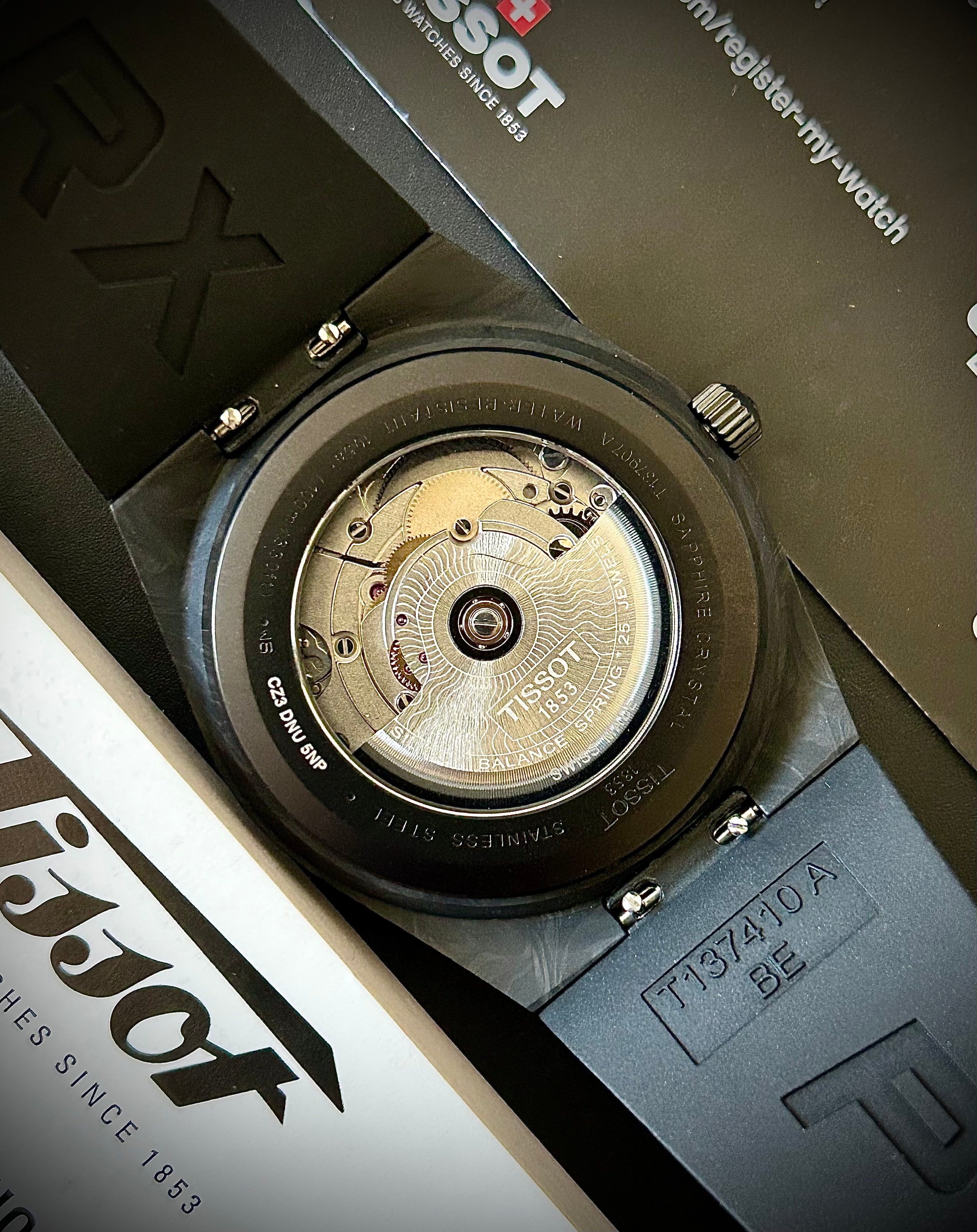 2025 TISSOT PRX POWERMATIC 80 40MM CARBON, FULL SET, INC GST