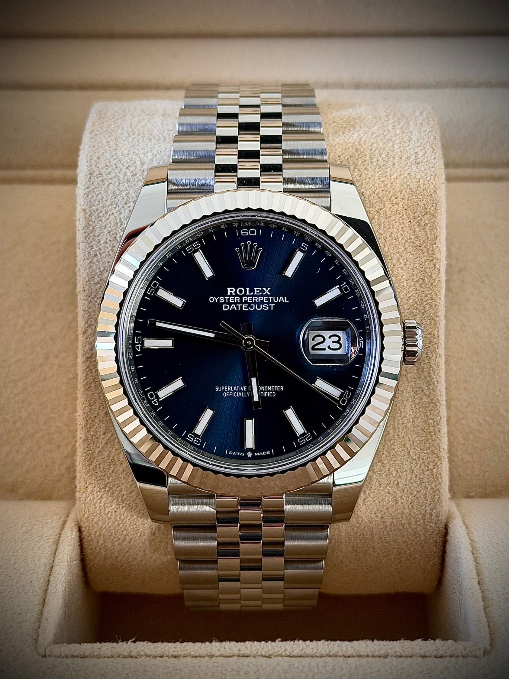 2024 ROLEX DATEJUST 41, BLUE DIAL, 126334, FULL SET, INC GST