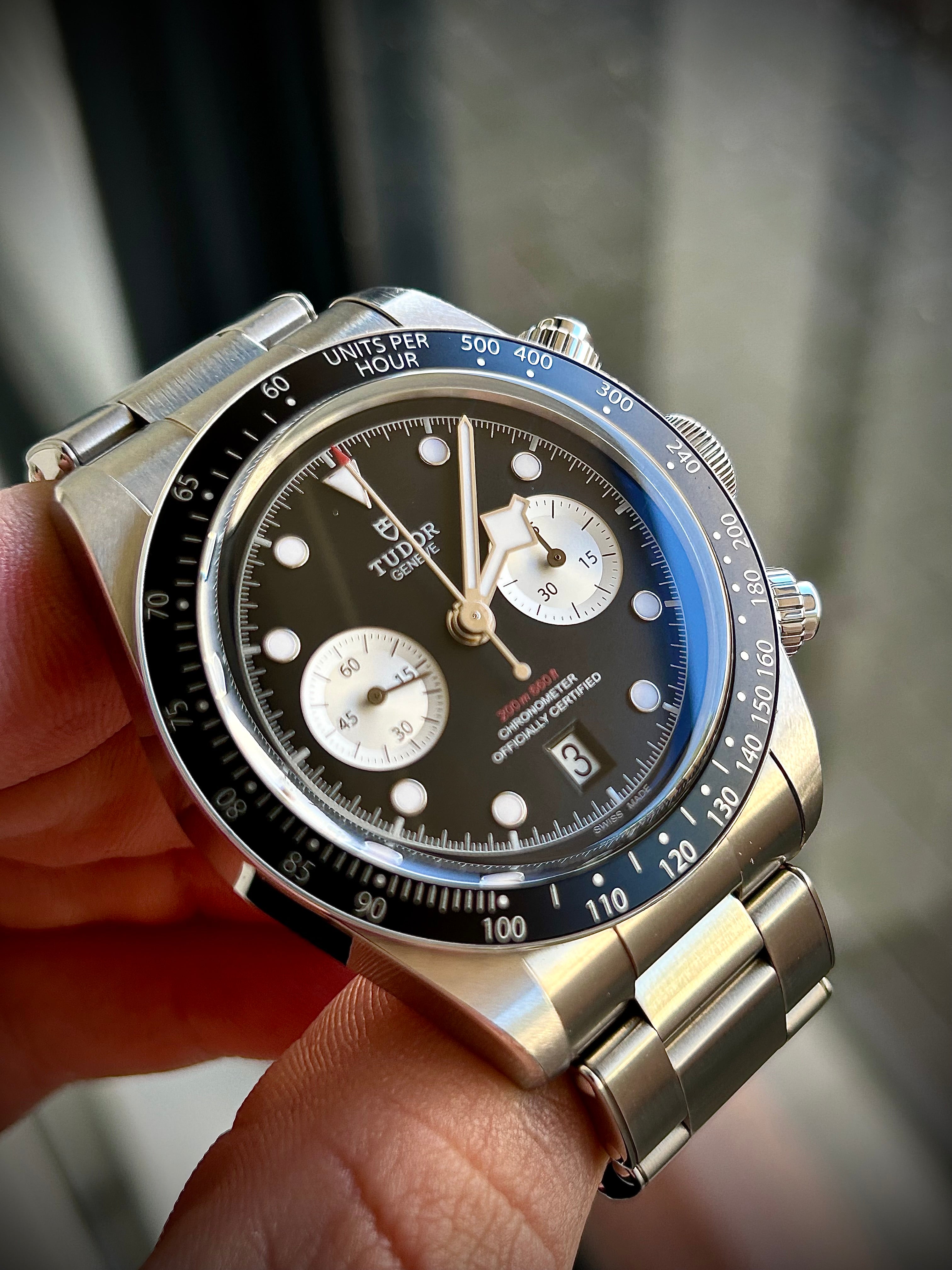 2023 TUDOR BLACK CHRONO “REVERSE PANDA”, FULL SET, INC GST