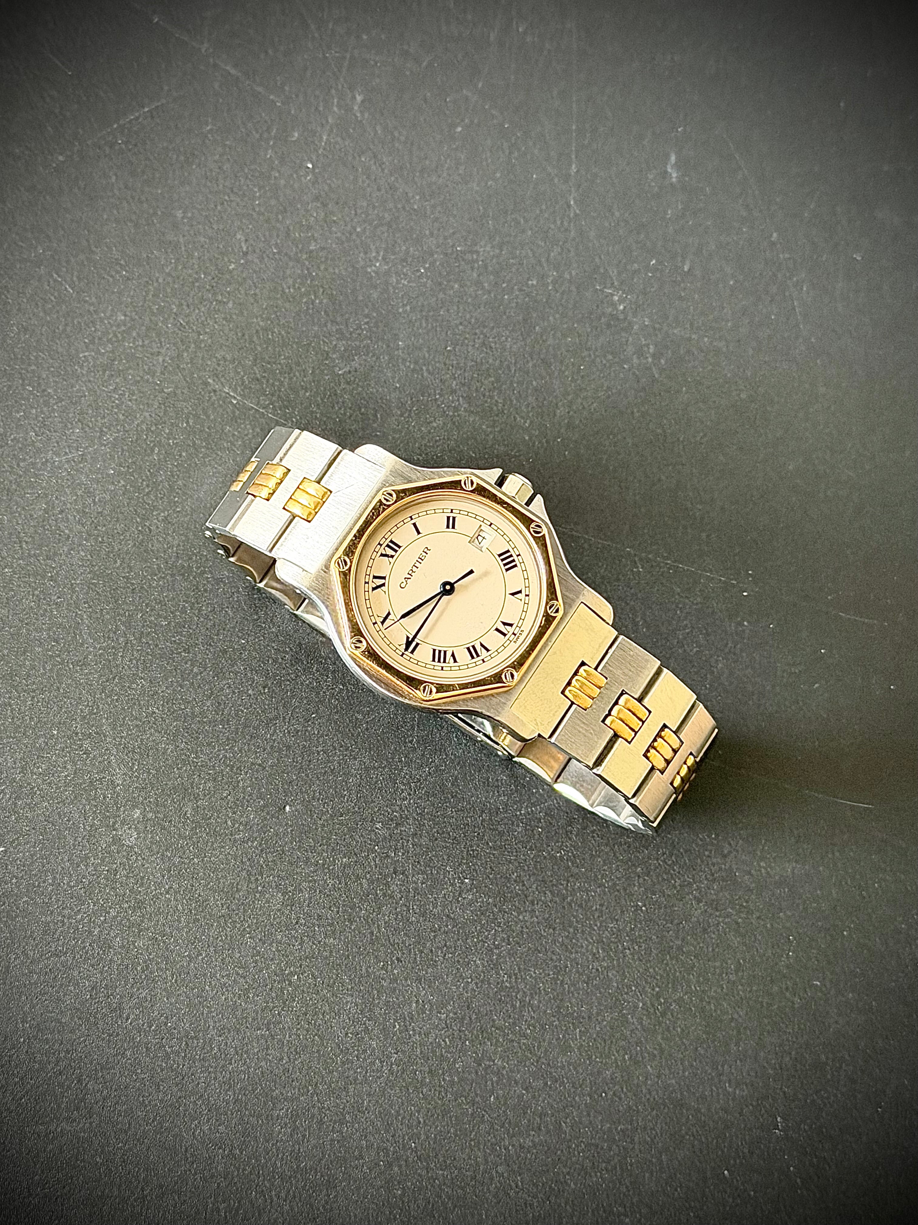 1990s CARTIER SANTOS OCTAGON, 187902, 30MM, WATCH ONLY, INC GST