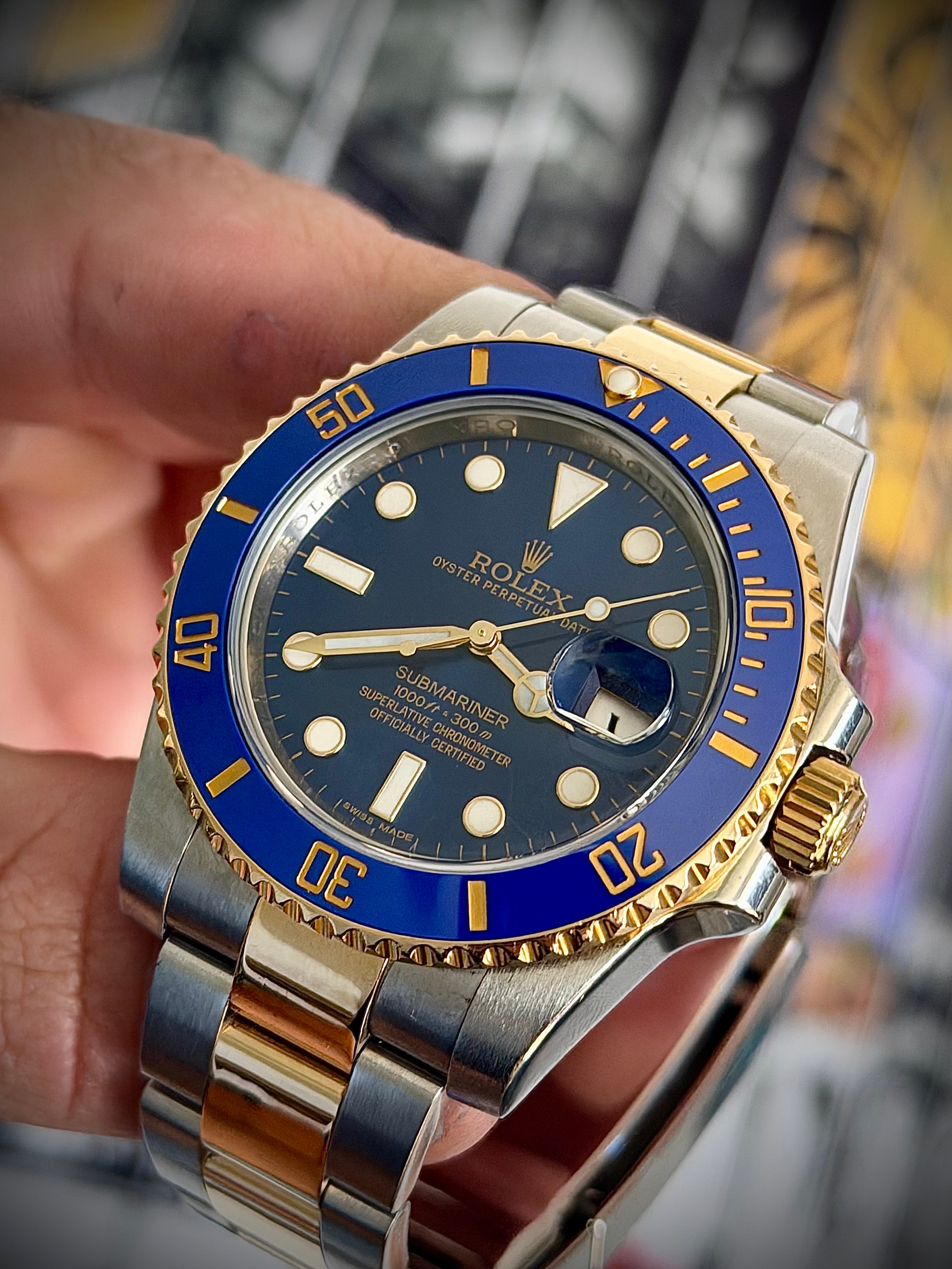2013 ROLEX SUBMARINER DATE “BLUESY”, 116613LB, BOX & PAPERS, INC GST