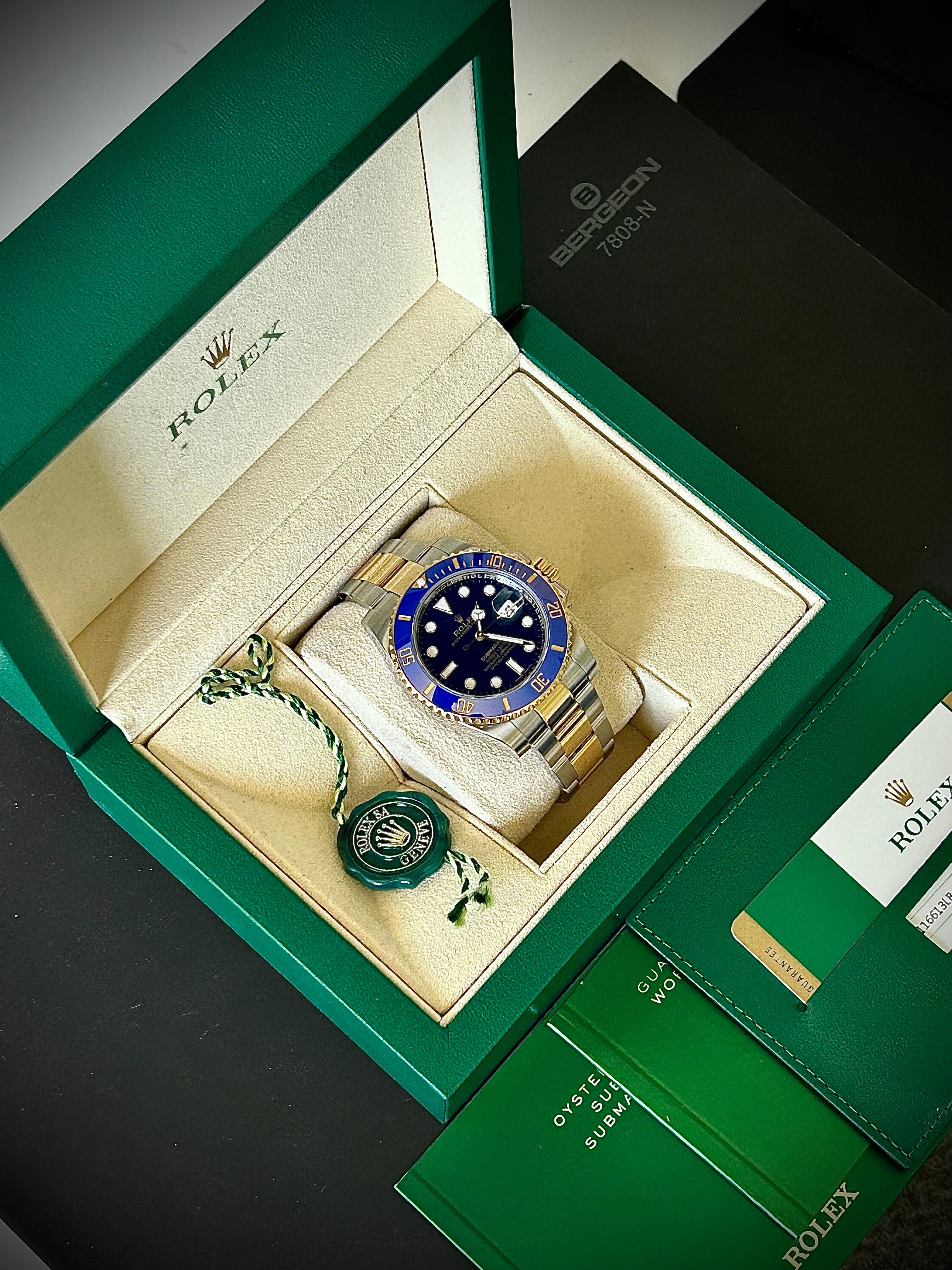 2018 ROLEX SUBMARINER BLUESY 116613LB, FULL SET, INC GST