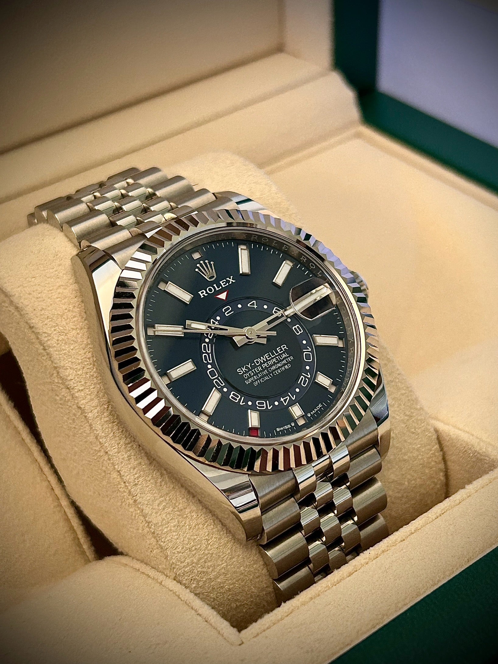 2023 ROLEX SKY DWELLER, BLUE DIAL, JUBILEE, 336934, FULL SET, INC GST