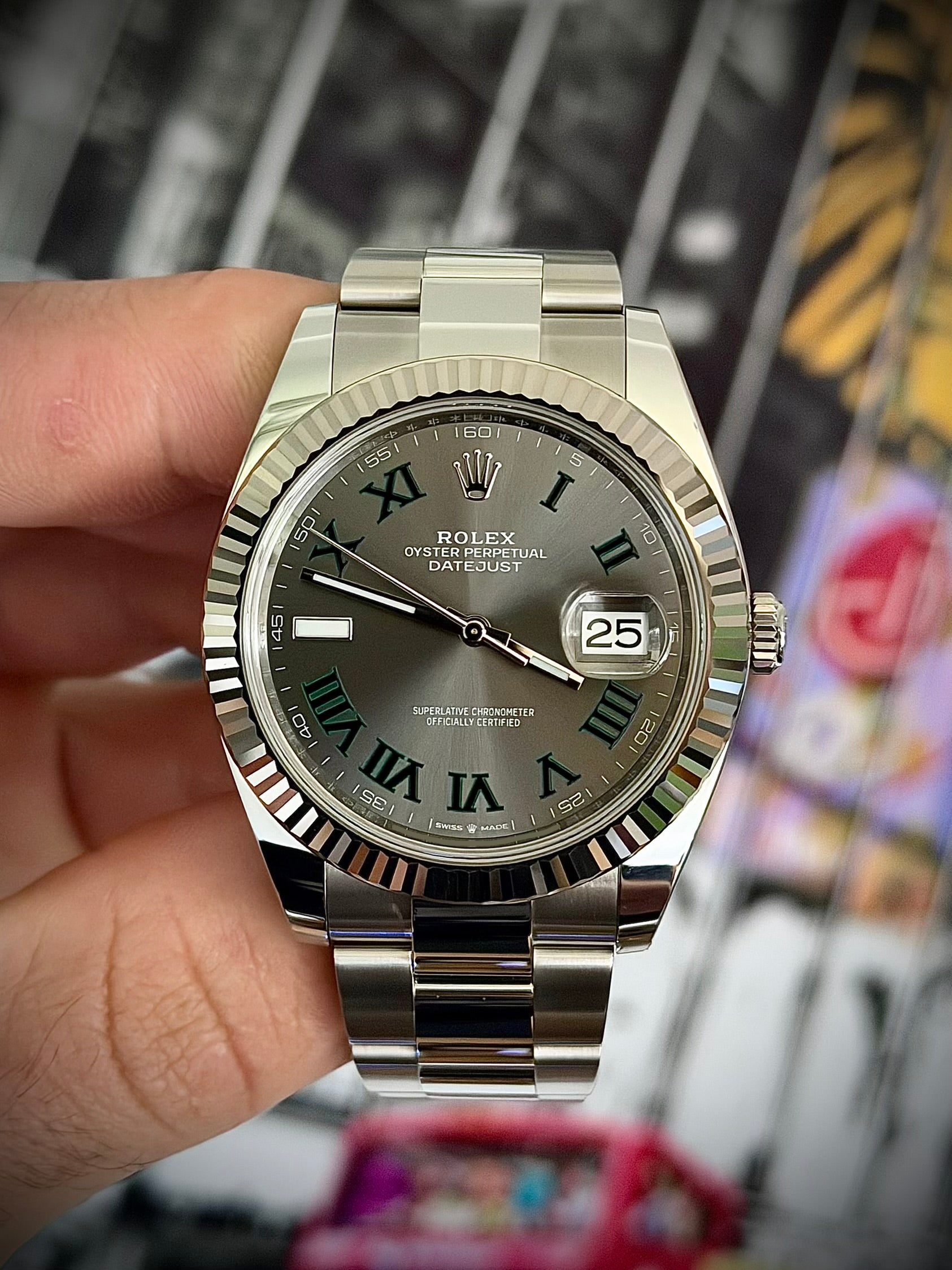 2024 ROLEX DATEJUST 41 “WIMBLEDON”, 126334, FLUTED BEZEL, OYSTER BRACELET, FULL SET, INC GST