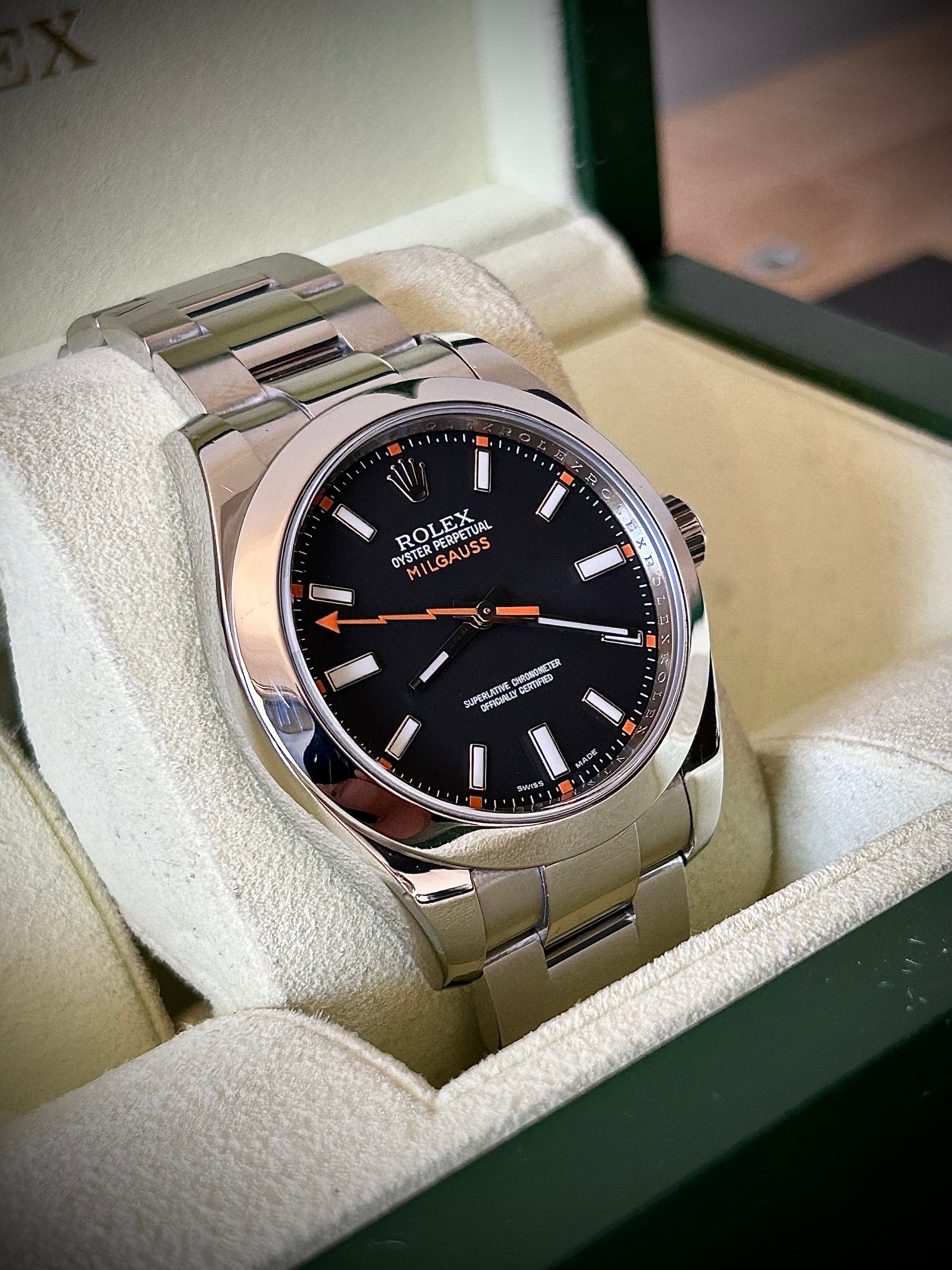 2008 ROLEX MILGAUSS, 116400, BOX AND PAPERS, INC GST
