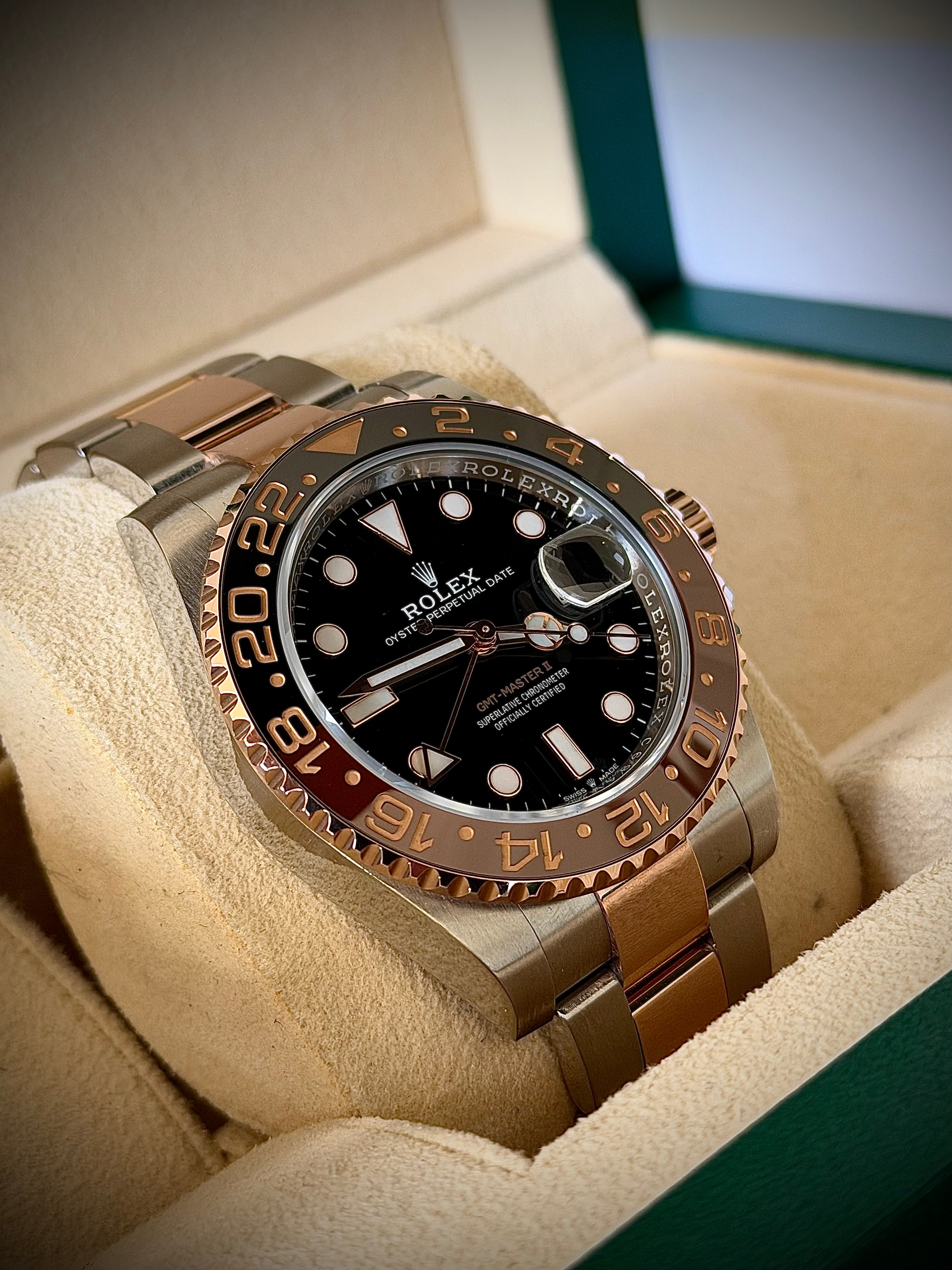 2018 ROLEX GMT MASTER II, ROOTBEER, 126711CHNR, FULL SET, INC GST